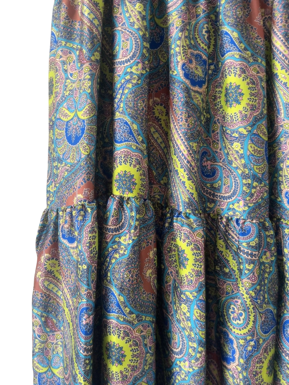 Italy made paisley long flare skirt