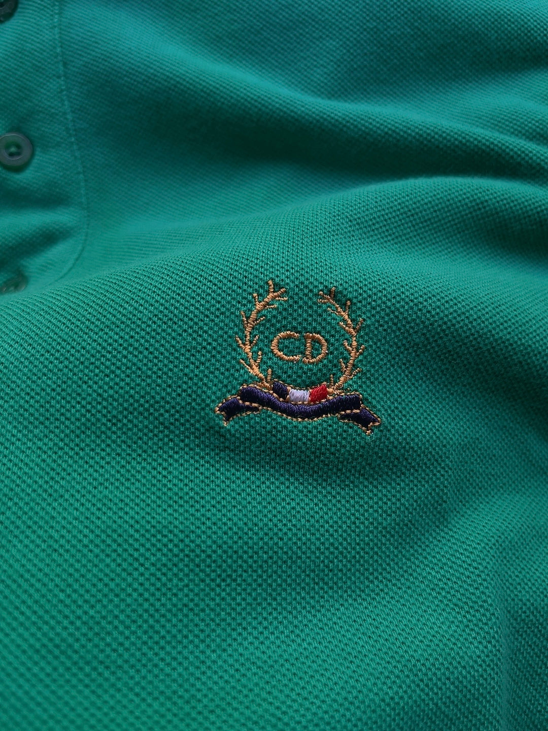 Christian Dior 80s vintage green polo shirt