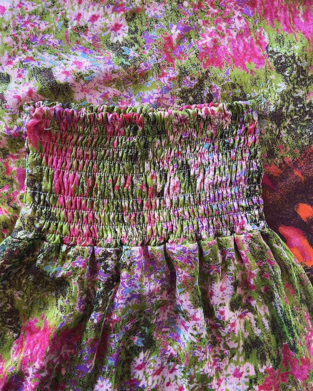 vintage floral bare top long skirt / dress