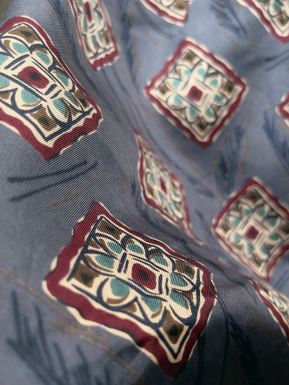 90s vintage silk pattern mini skirt