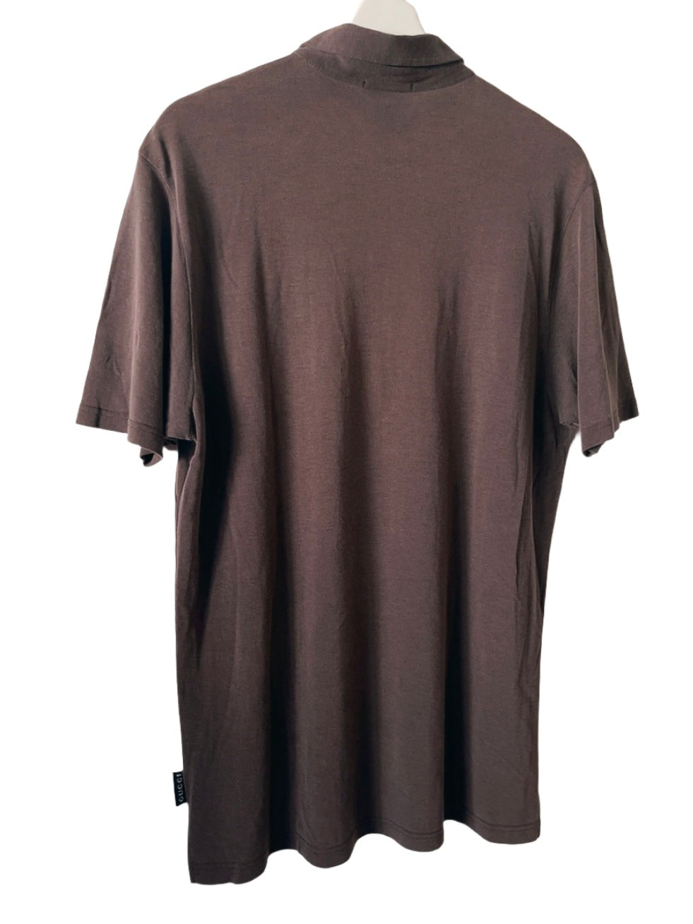 old GUCCI dark brown zip-up polo shirt