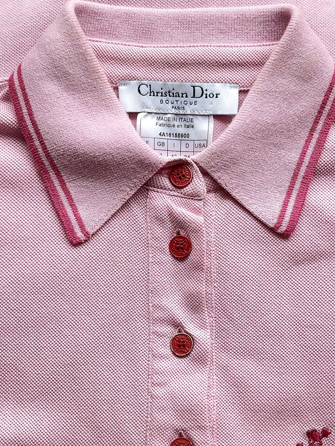 Christian Dior - Boutique Paris pink polo shirt