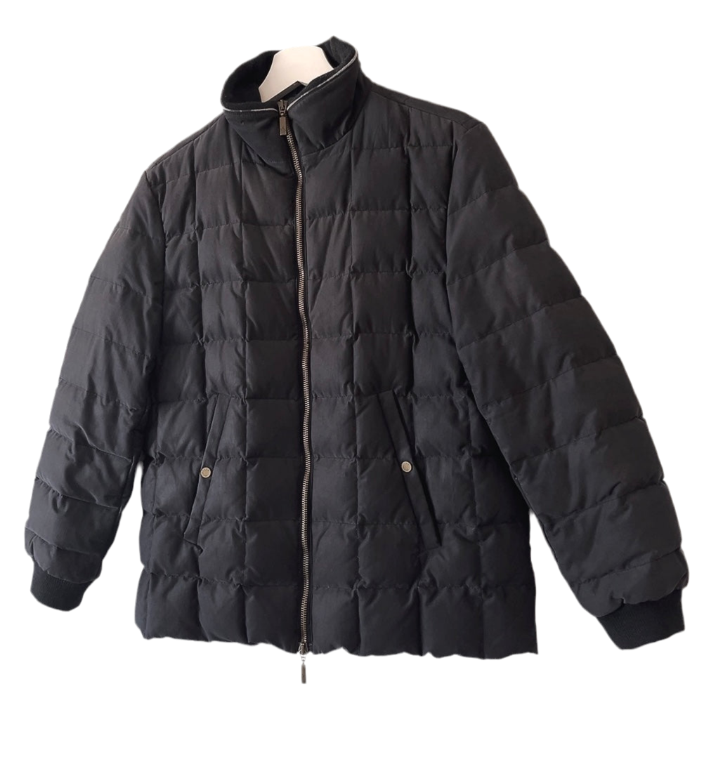 MONCLER matte black down jacket