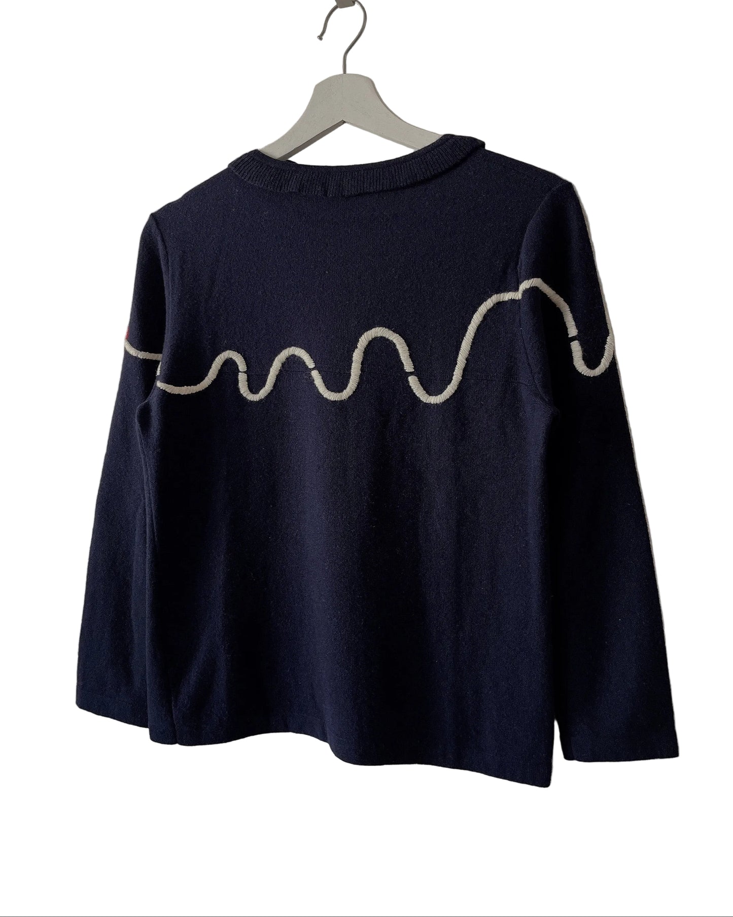 Sonia Rykiel embroidery navy sweater