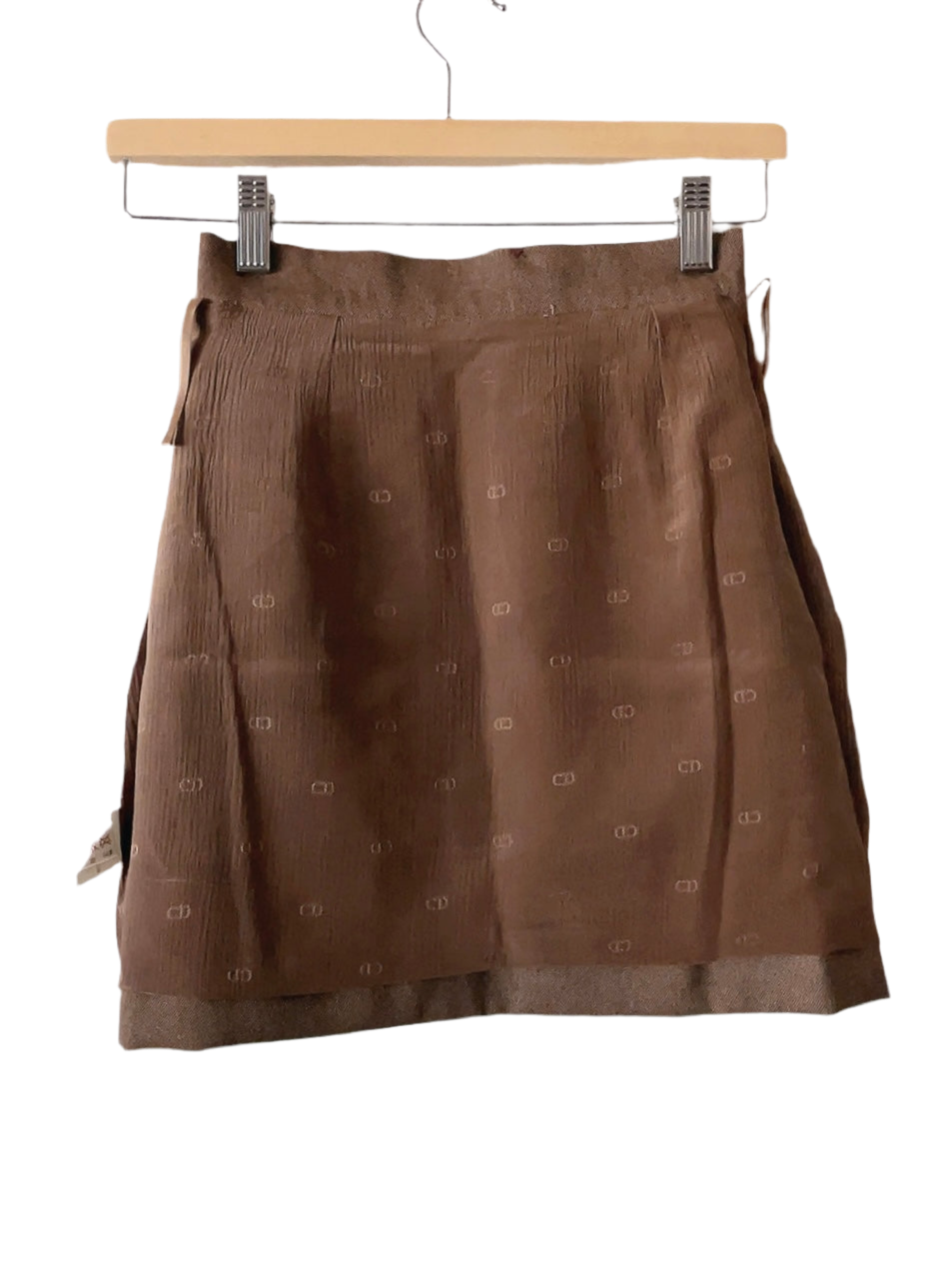 Christian Dior 80s vintage brown mini wool skirt
