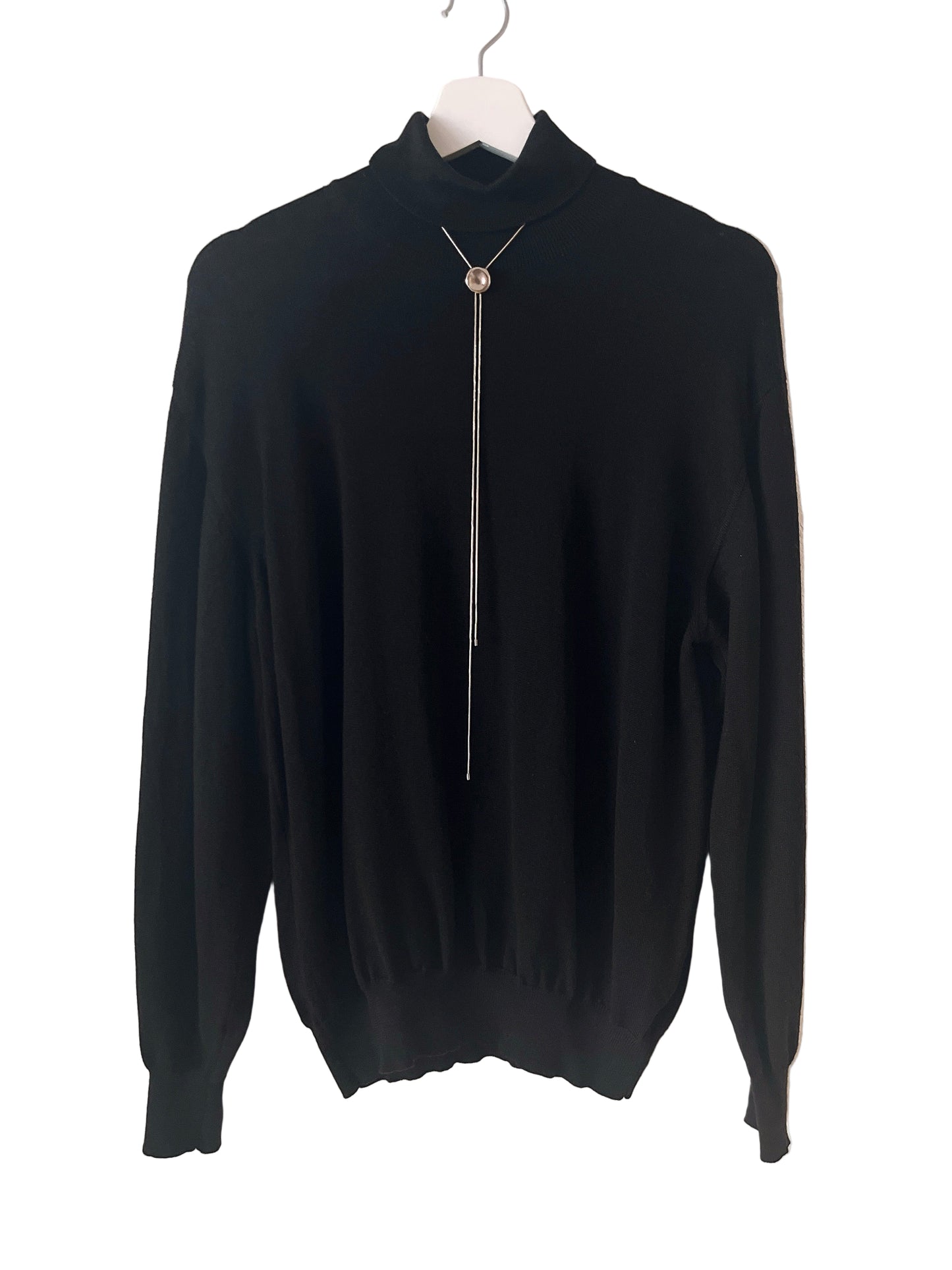 dots silver tie necklace