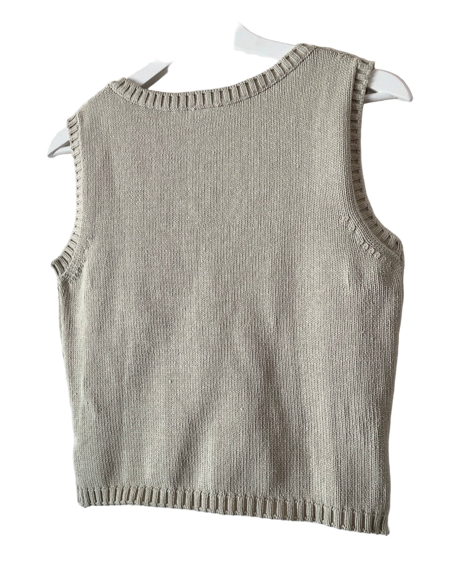 vintage gray knit vest tank top