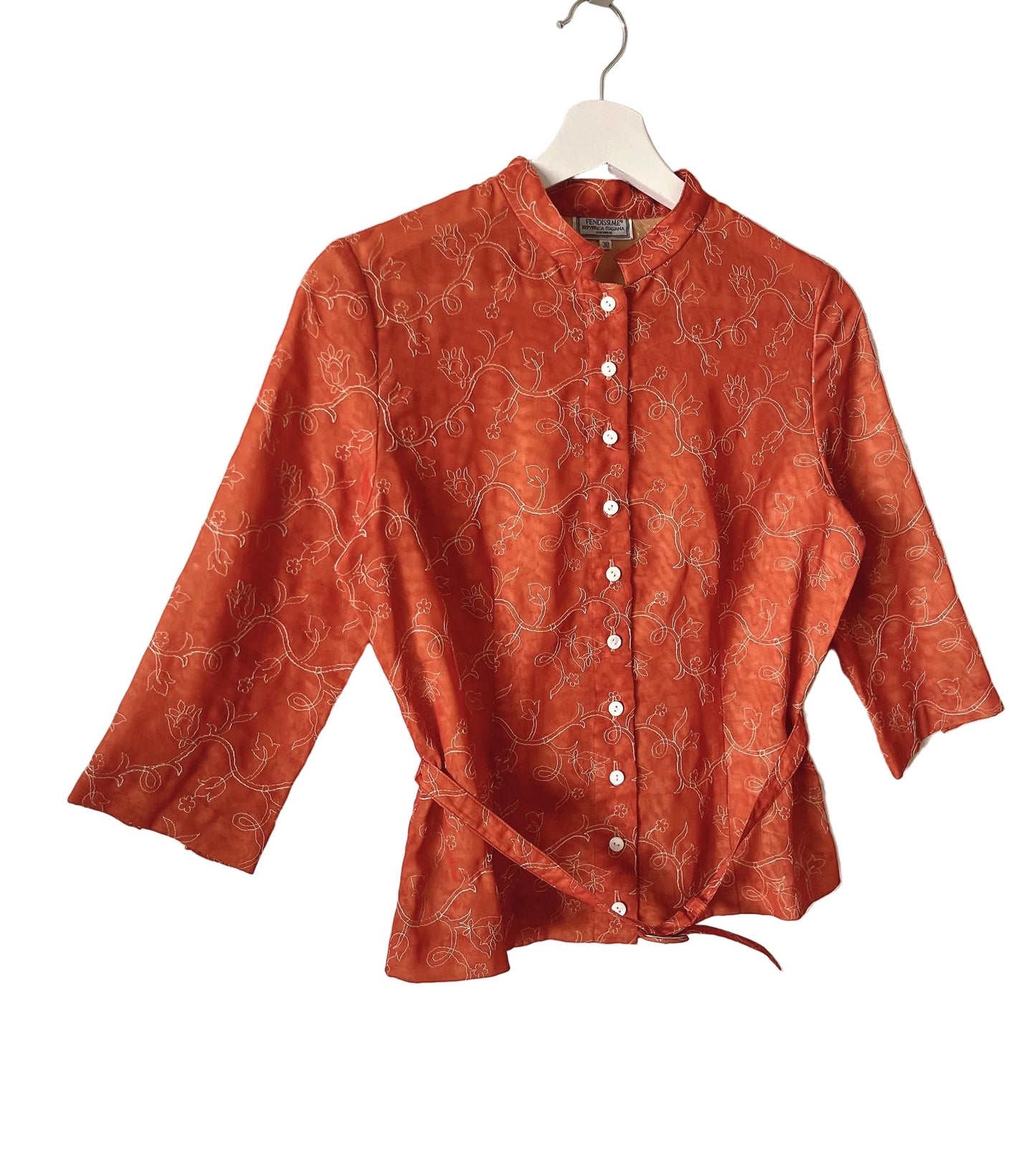 FENDISSIME emboidery belt shirt