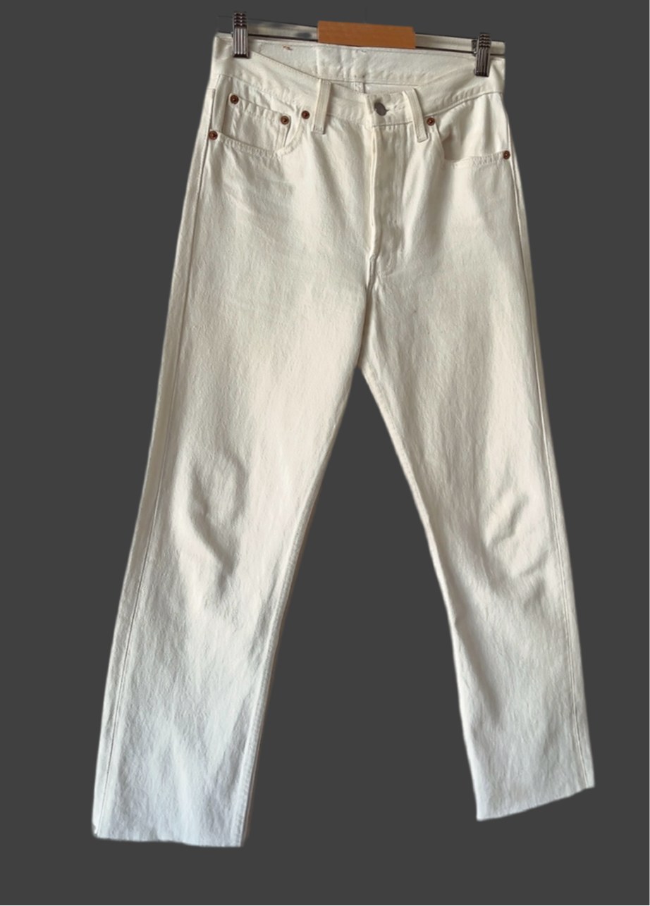 Levi's 501 cut-off white denim