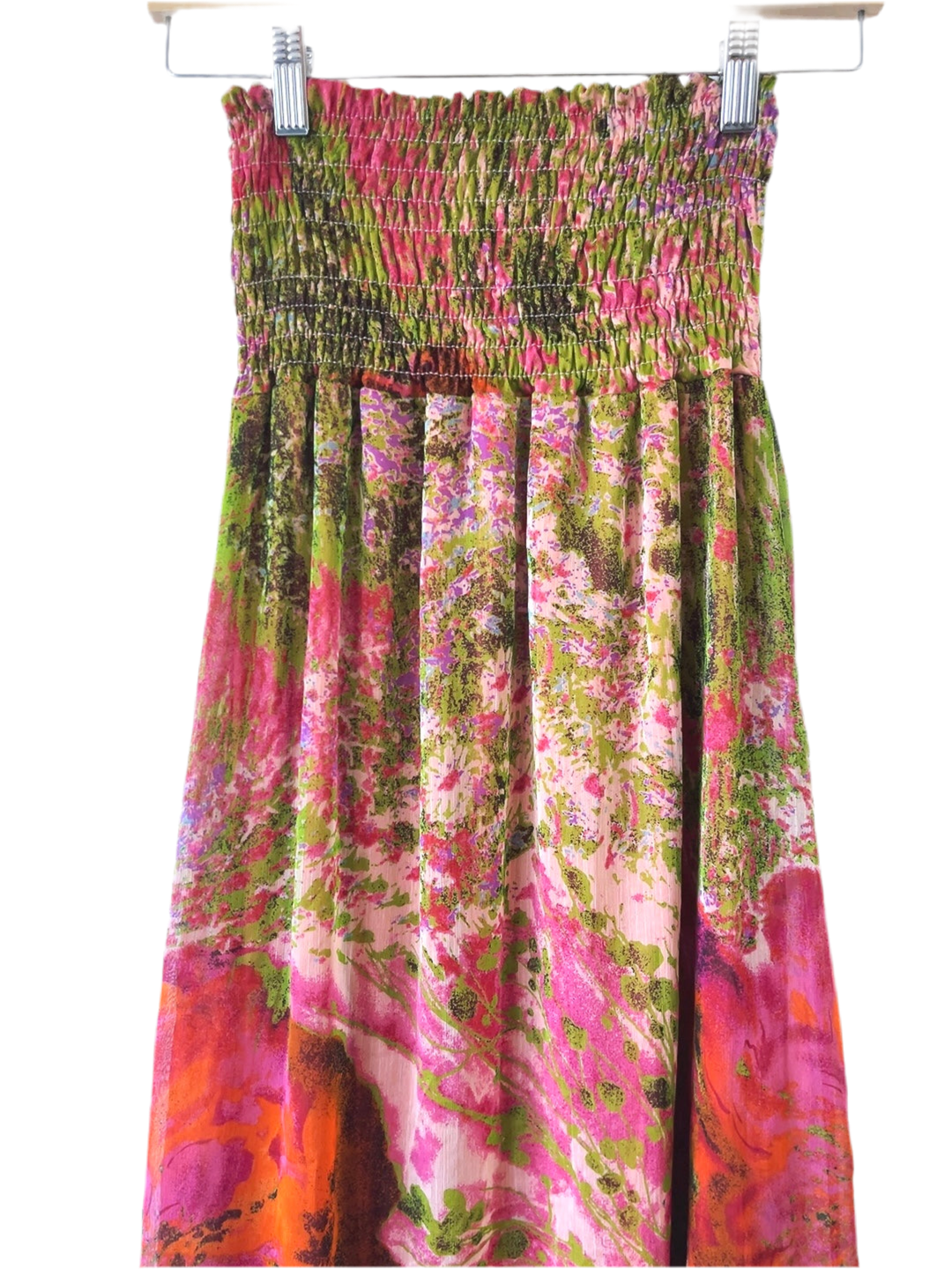 vintage floral bare top long skirt / dress