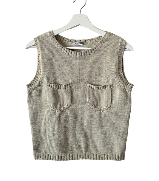 vintage gray knit vest tank top