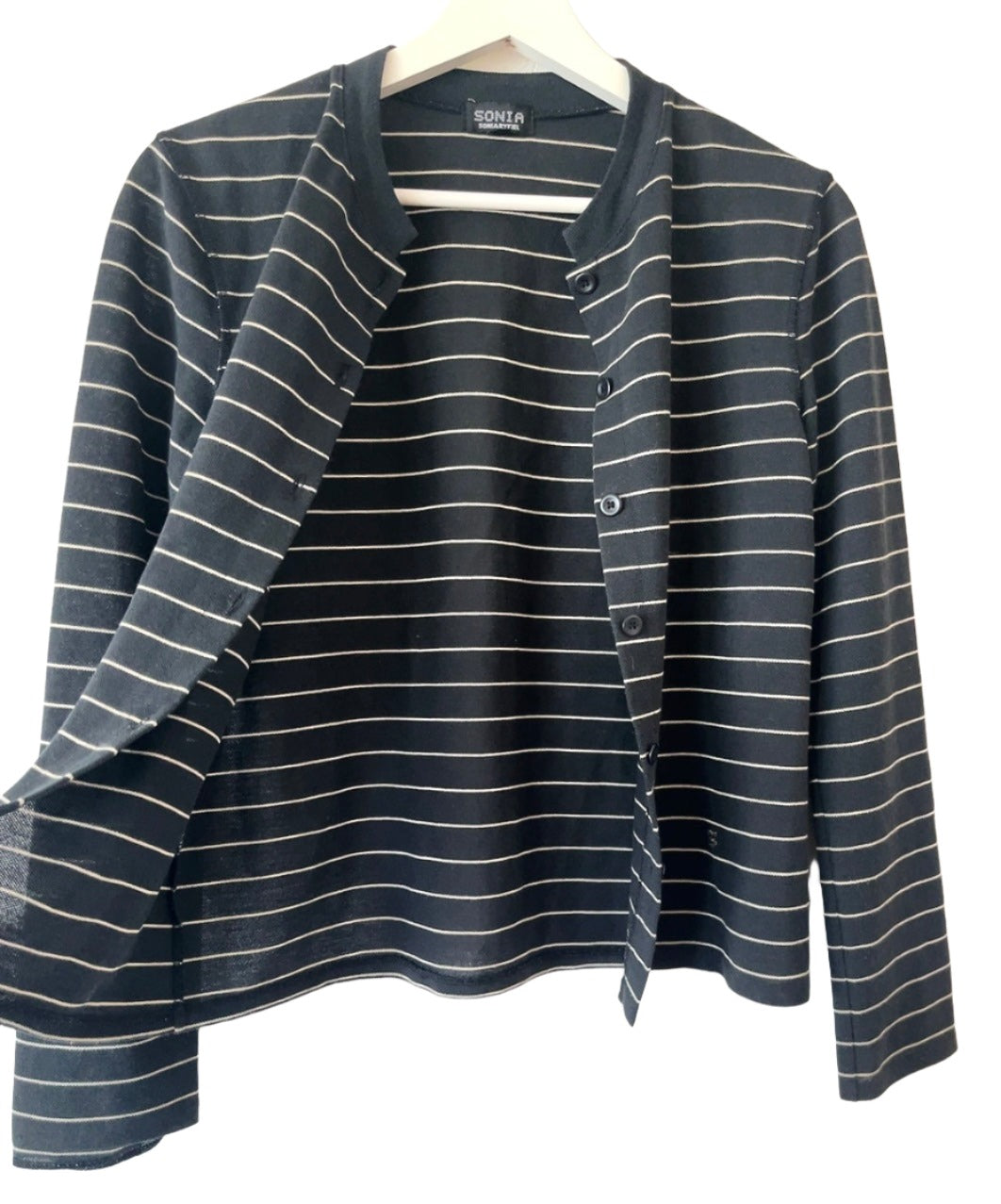SONIA RYKIEL vintage B&W knit cardigan