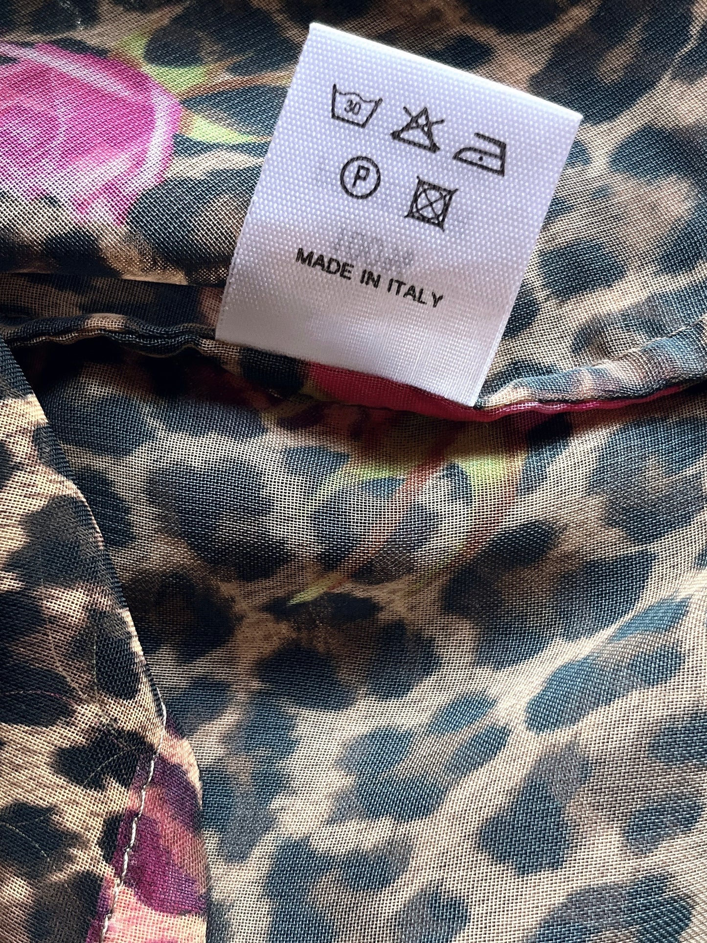 Italy made leopard × rose shirt