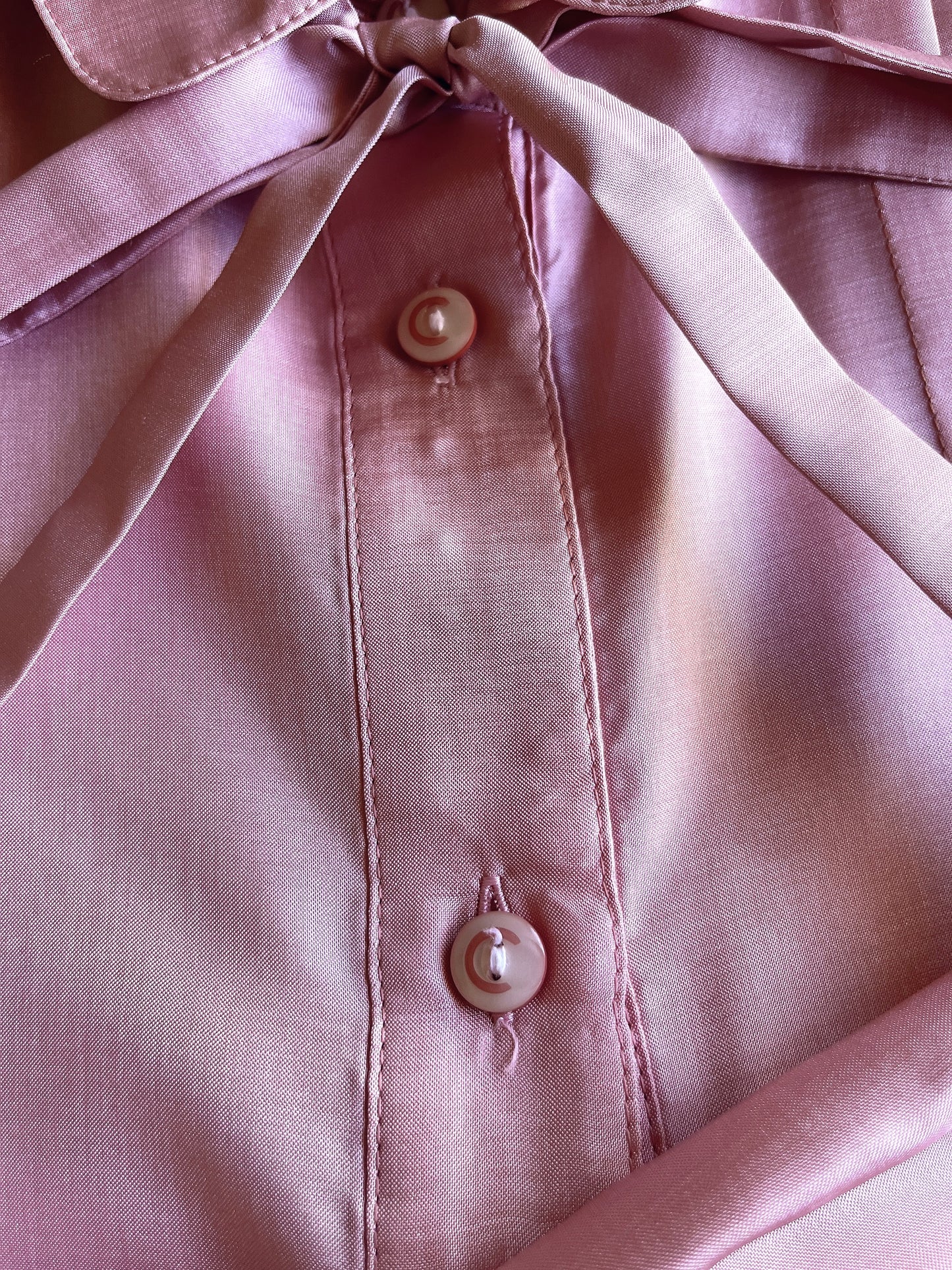 Pierre Balmain pink ribbon blouse