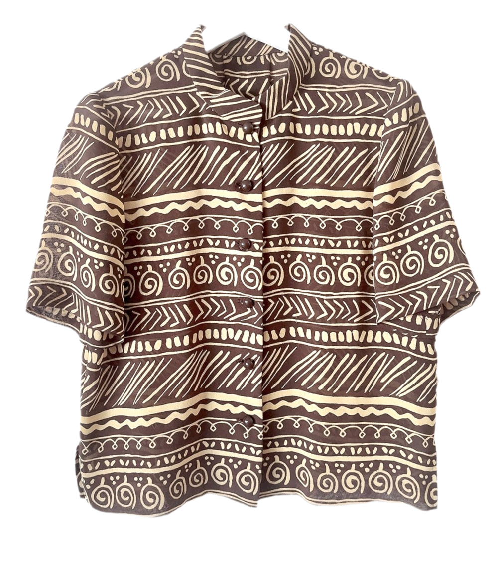 vintage see through pattern shirt