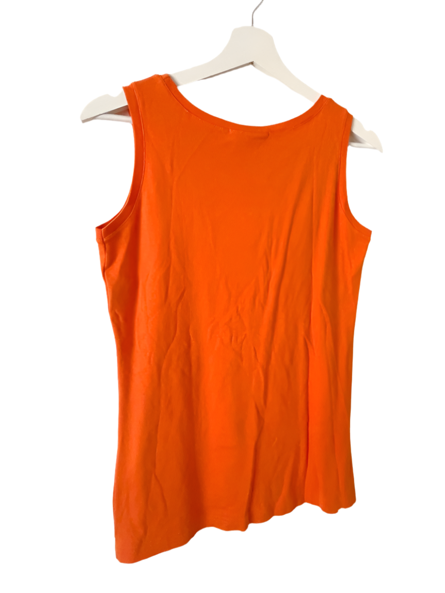 Salvatore Ferragamo shoe embroidery orange tank top