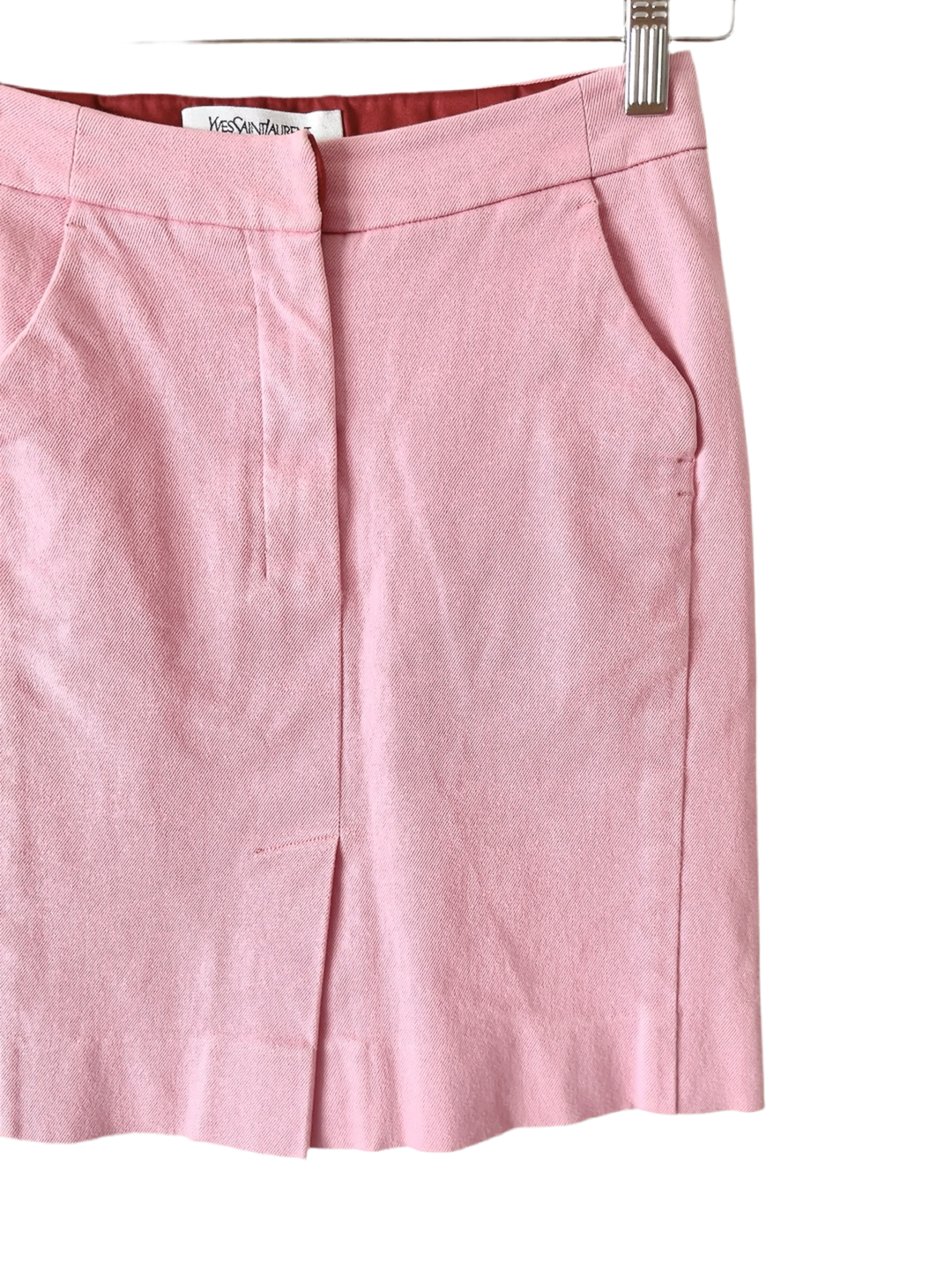 Yves Saint Laurent - rive gauche pink denim mini skirt