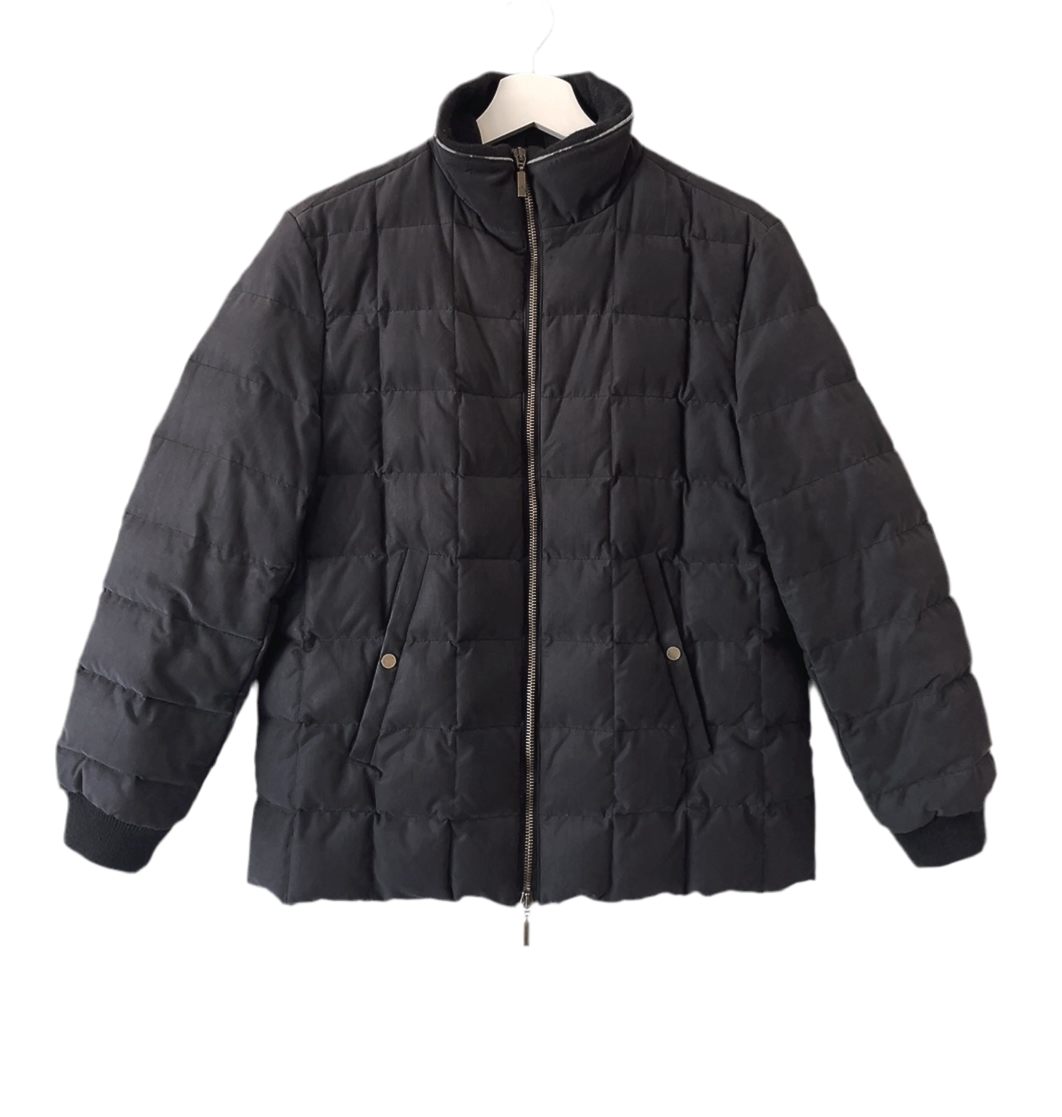 MONCLER matte black down jacket