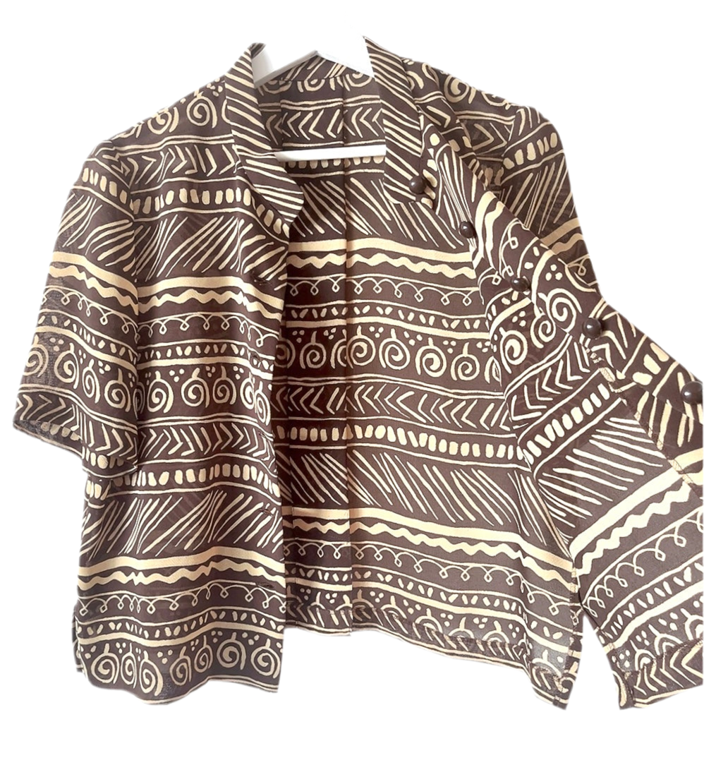vintage see through pattern shirt