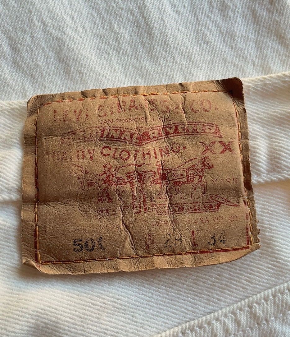 Levi's 501 cut-off white denim