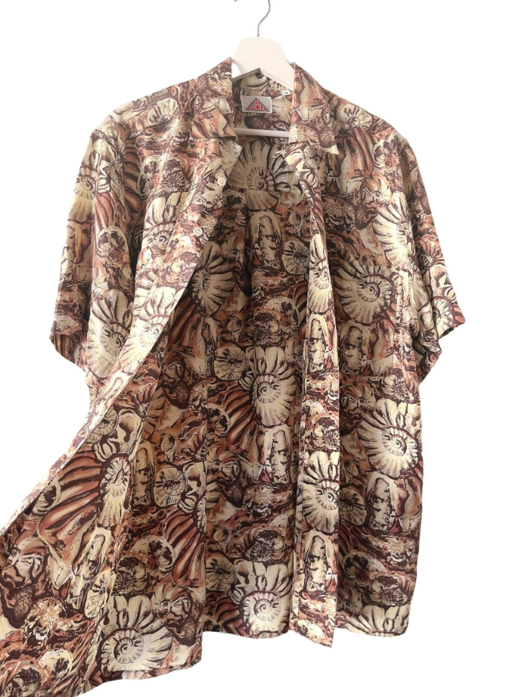 80s vintage shell motif silk shirt