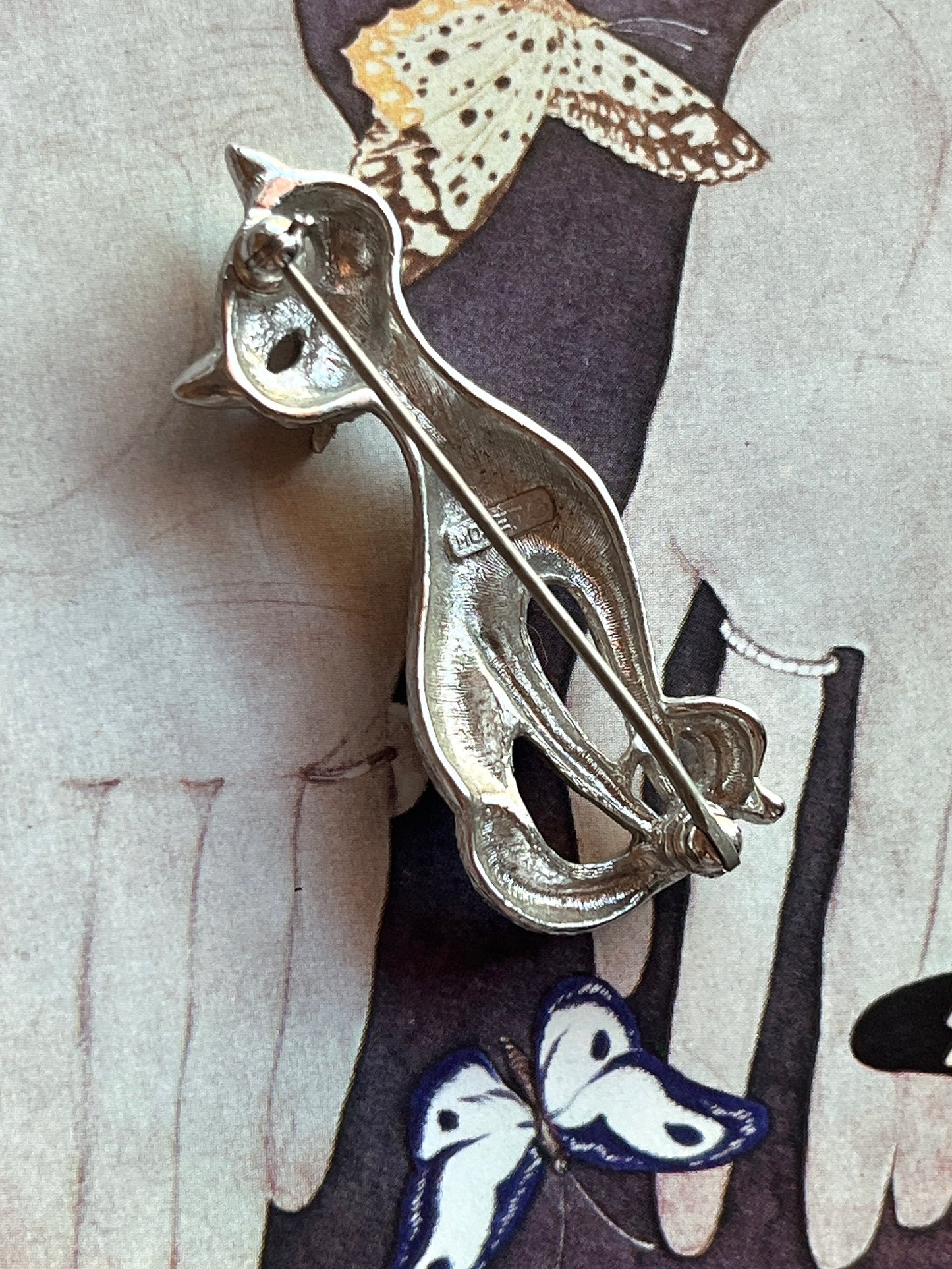 MONET vintage cat brooch