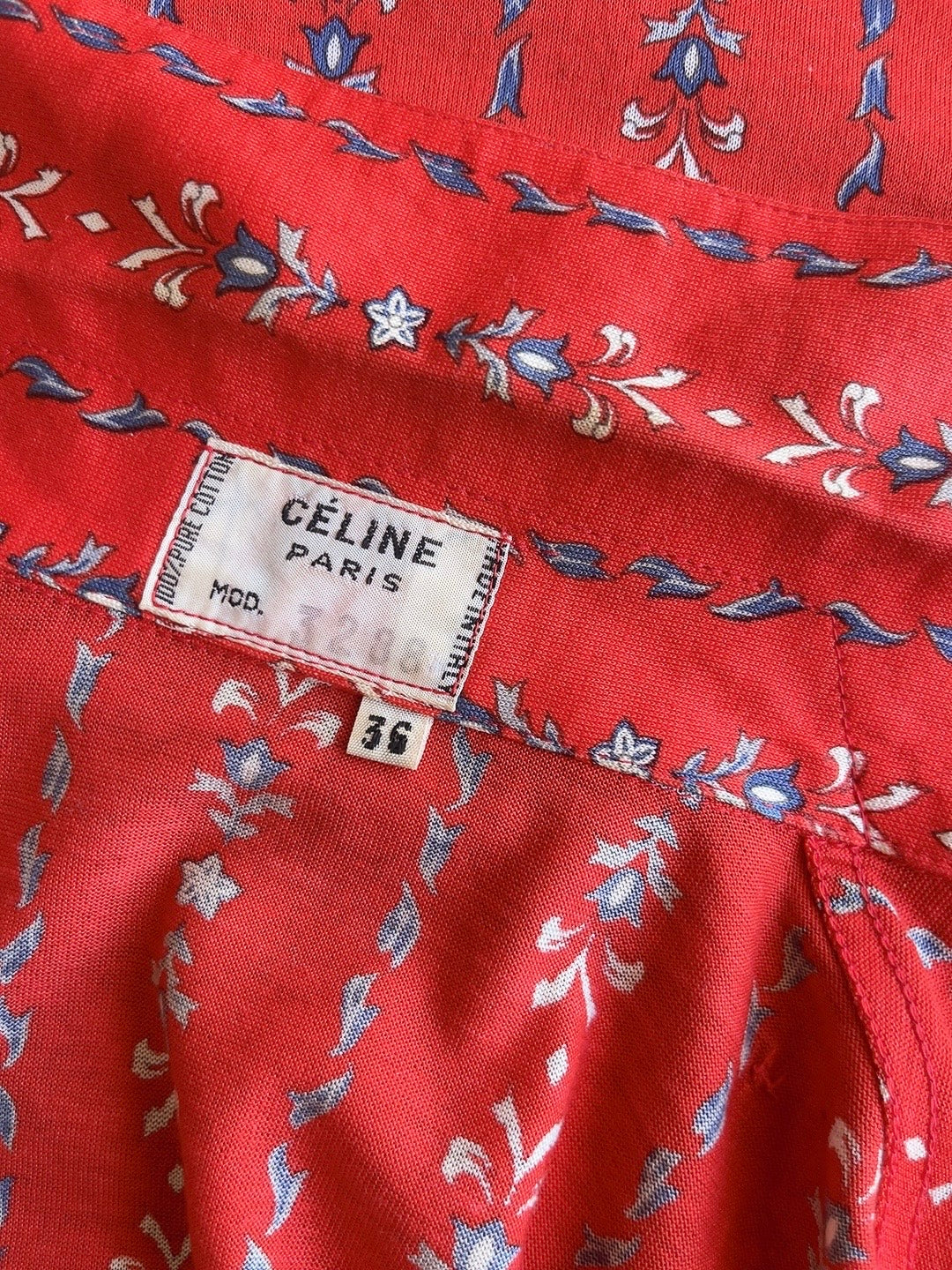 70s old CELINE cotton blouse