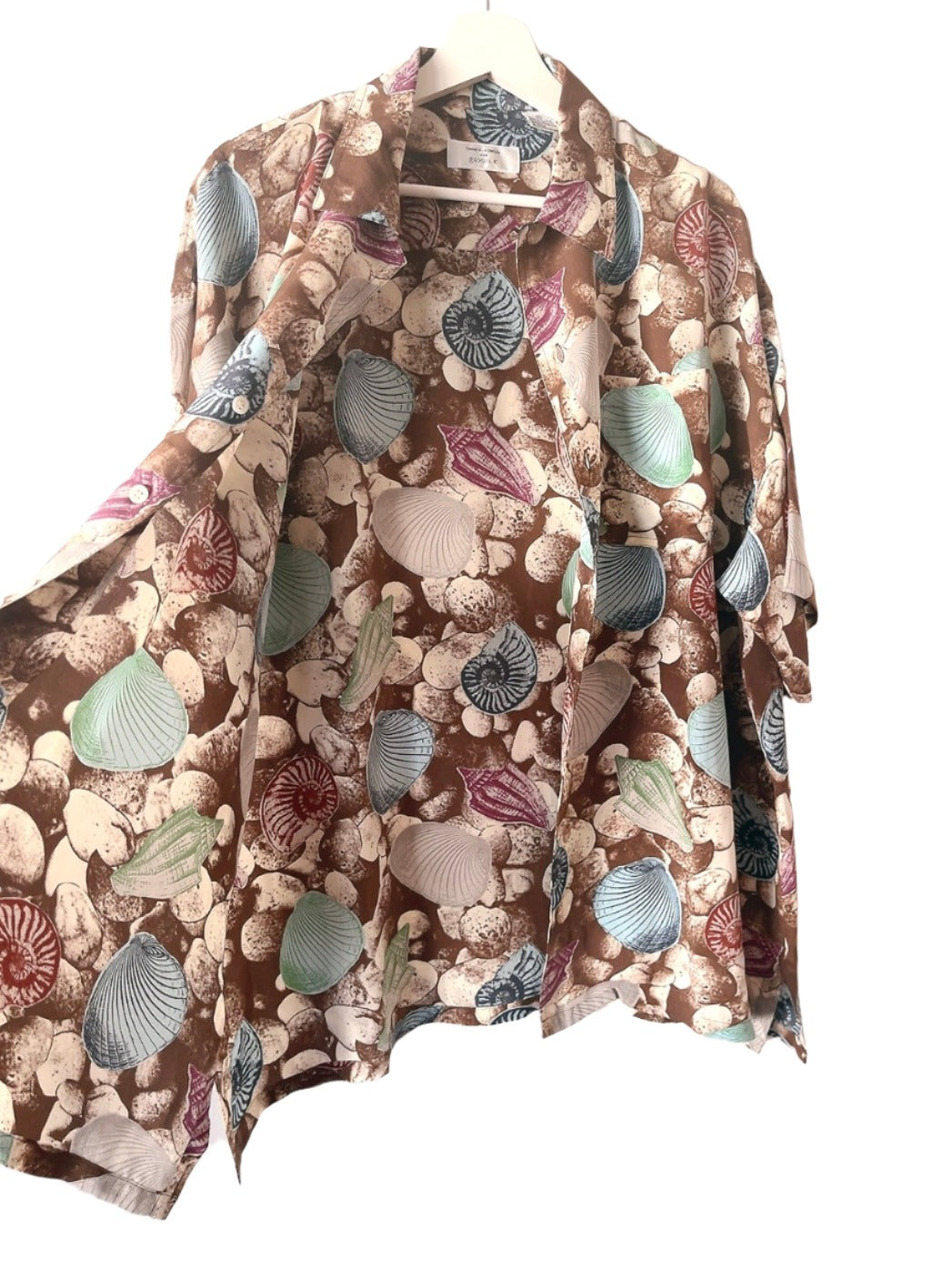 80s vintage shell motif silk shirt