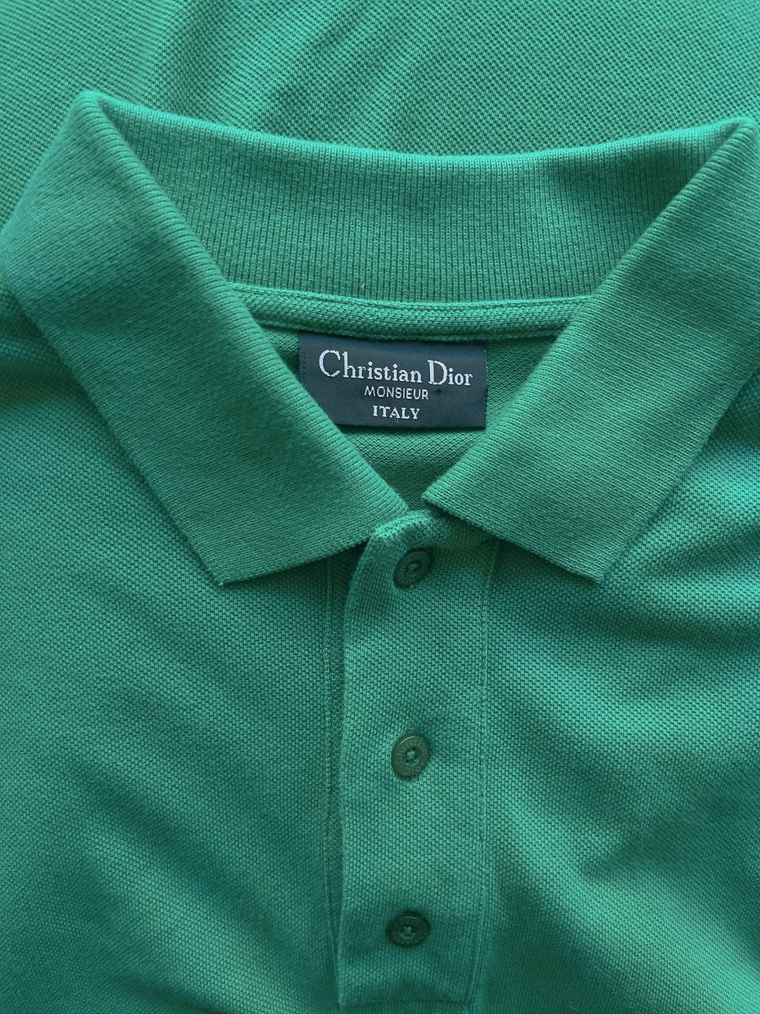 Christian Dior 80s vintage green polo shirt