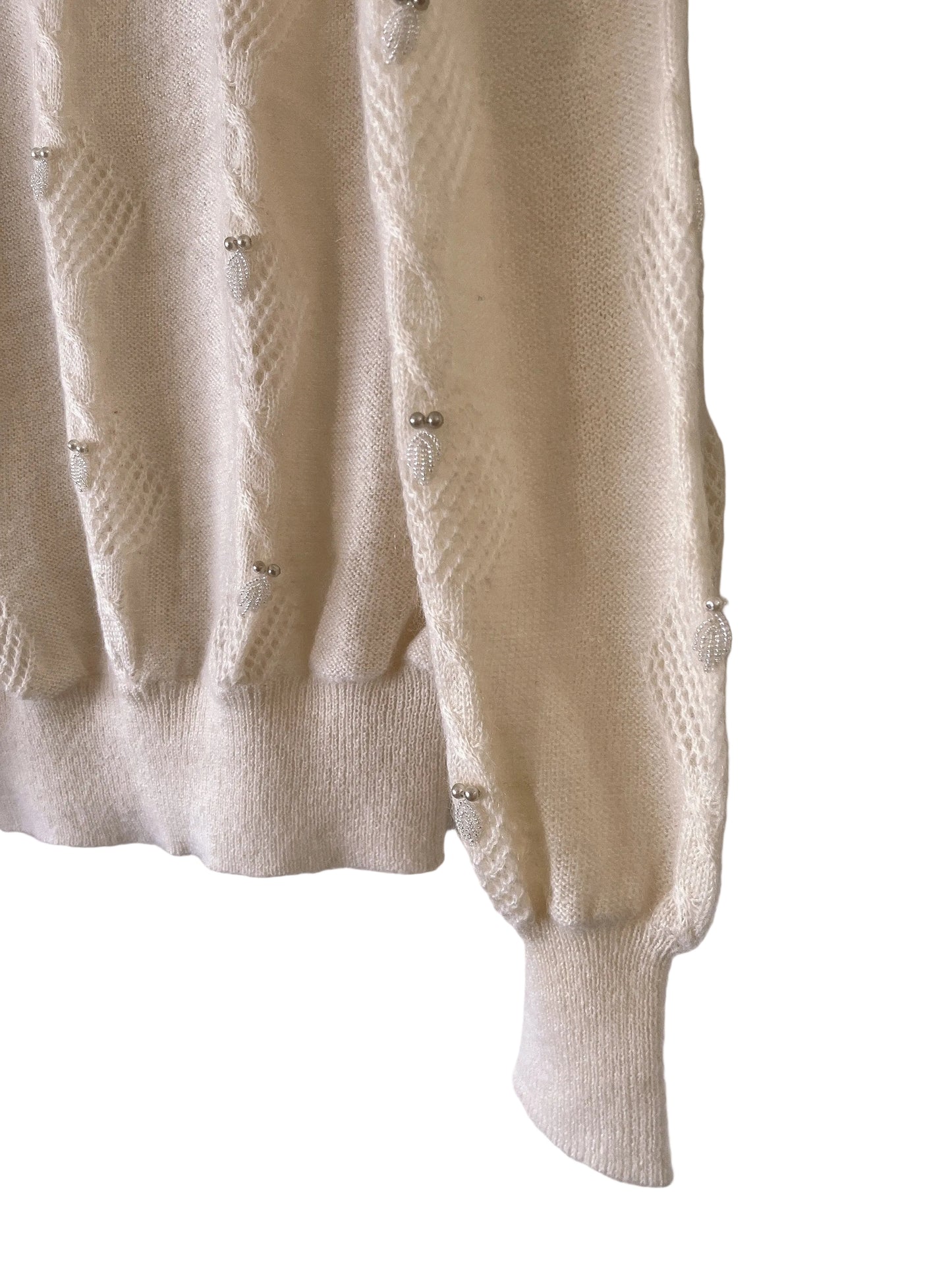 Italy made pearl mohair sweater