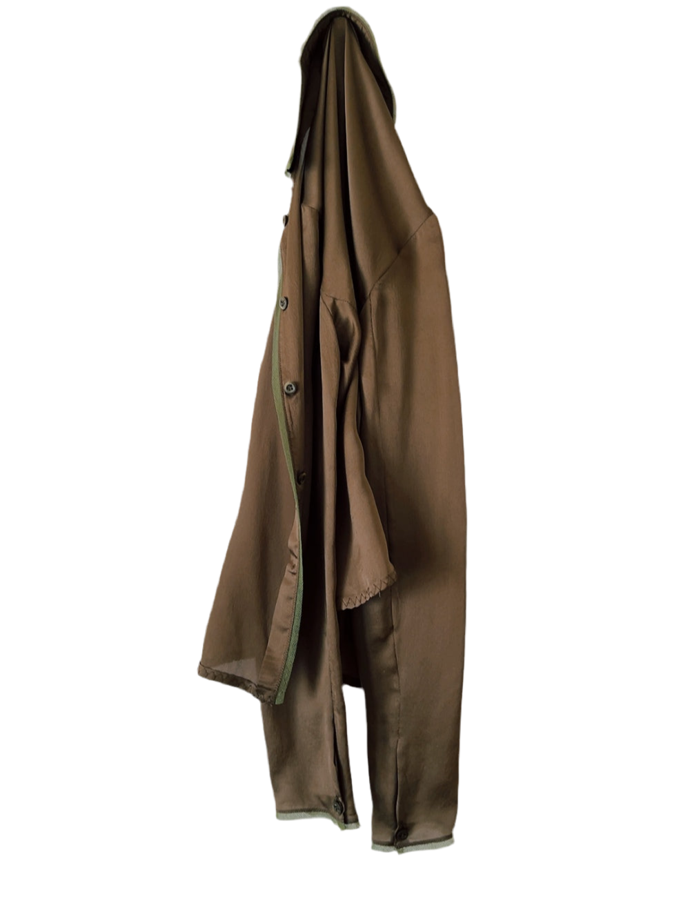 PRADA brown × khaki silk skirt