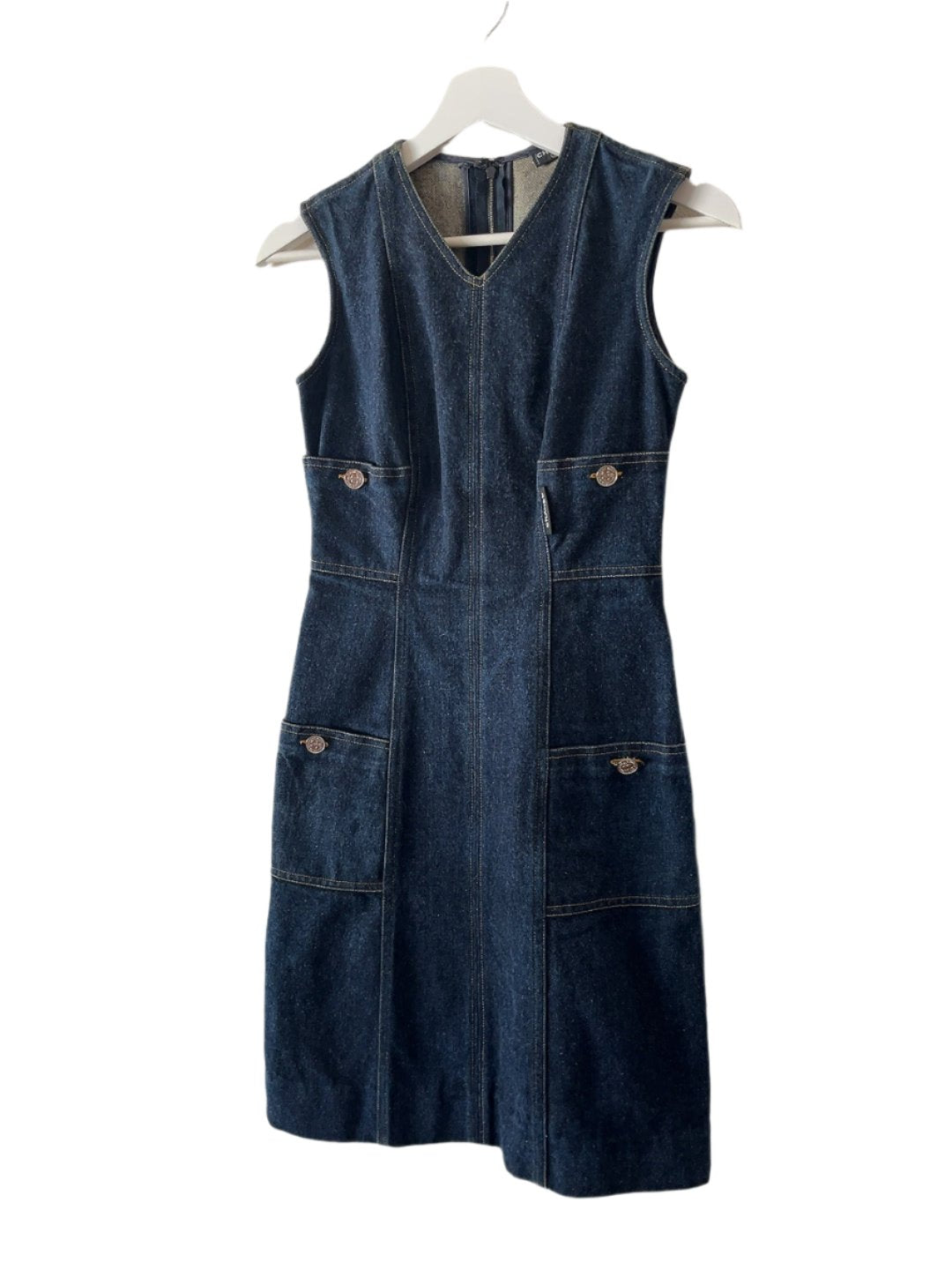 Chanel vintage denim one piece dress
