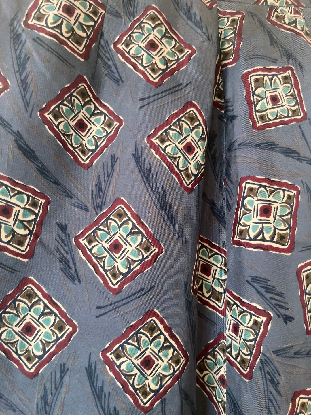 90s vintage silk pattern mini skirt