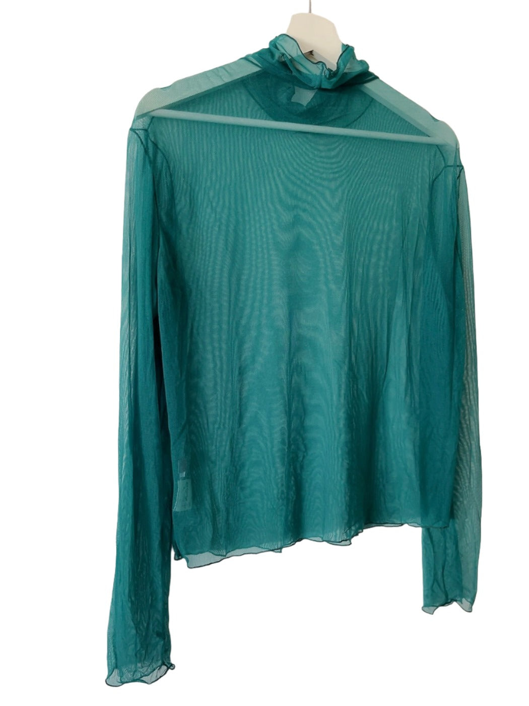 Turquoise see-through tops