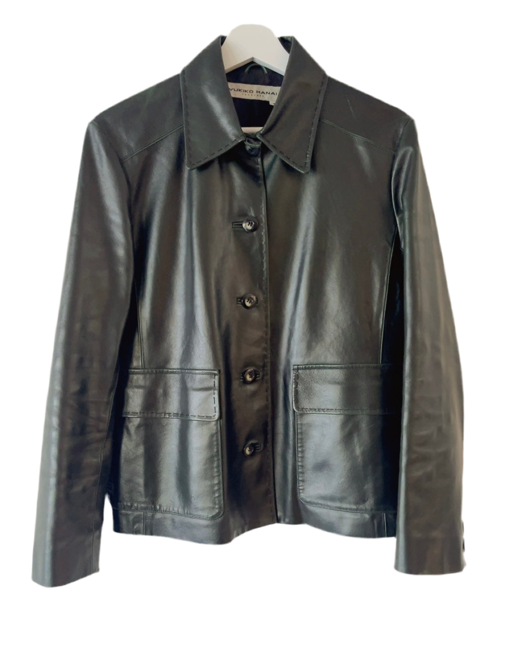 YOKIKO HANAI dark green leather jacket
