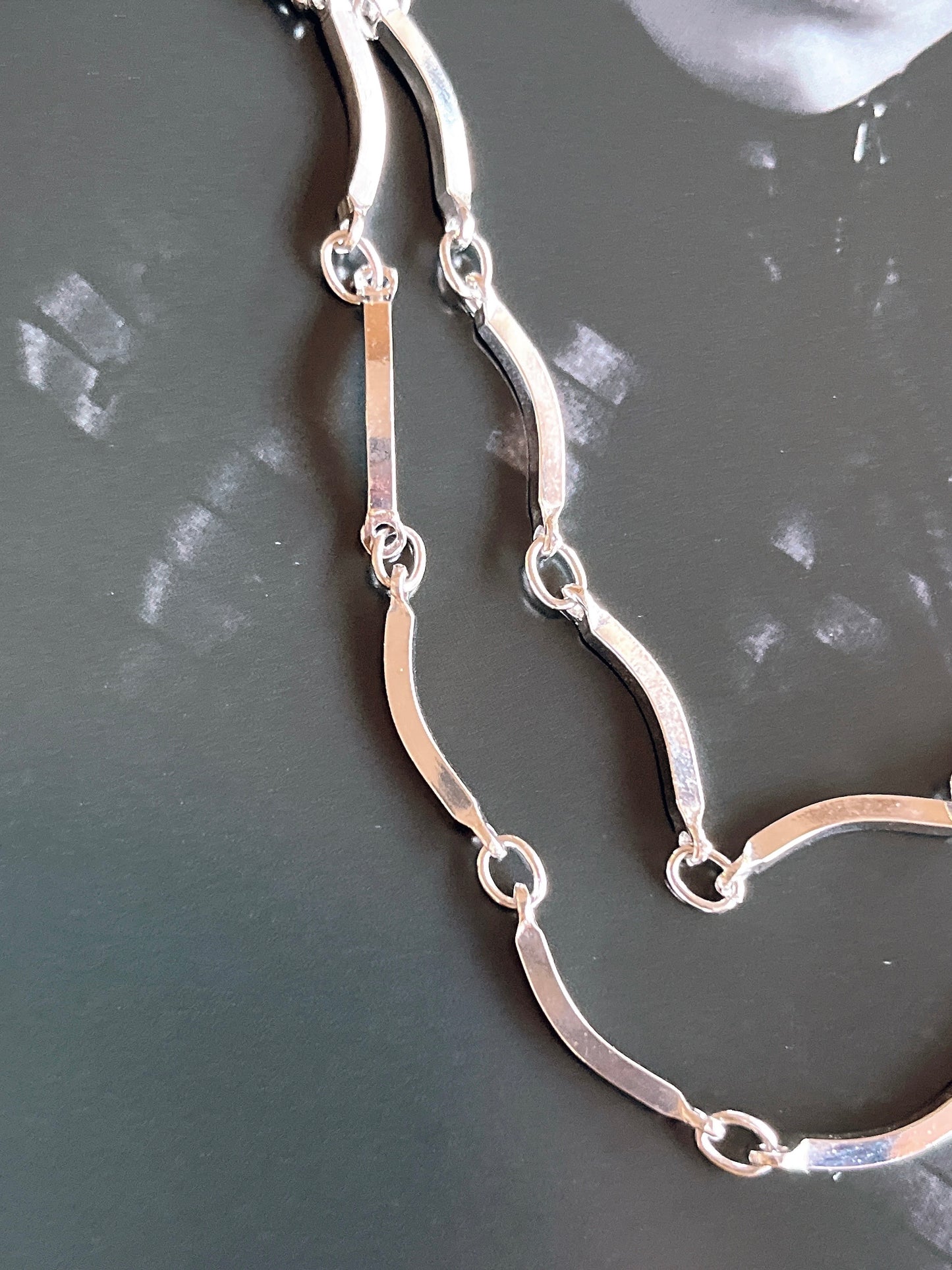 vintage silver tone layered necklace