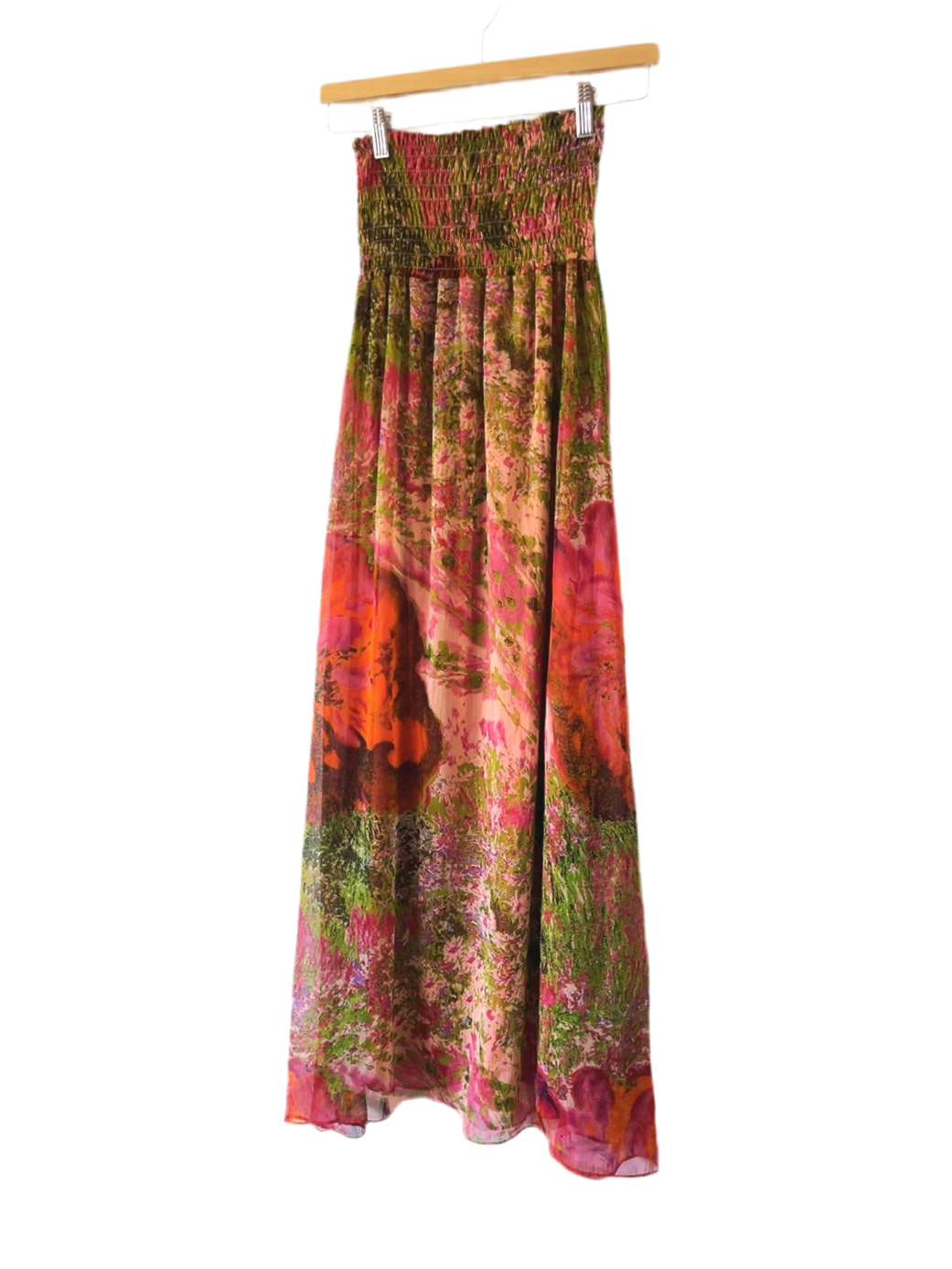 vintage floral bare top long skirt / dress