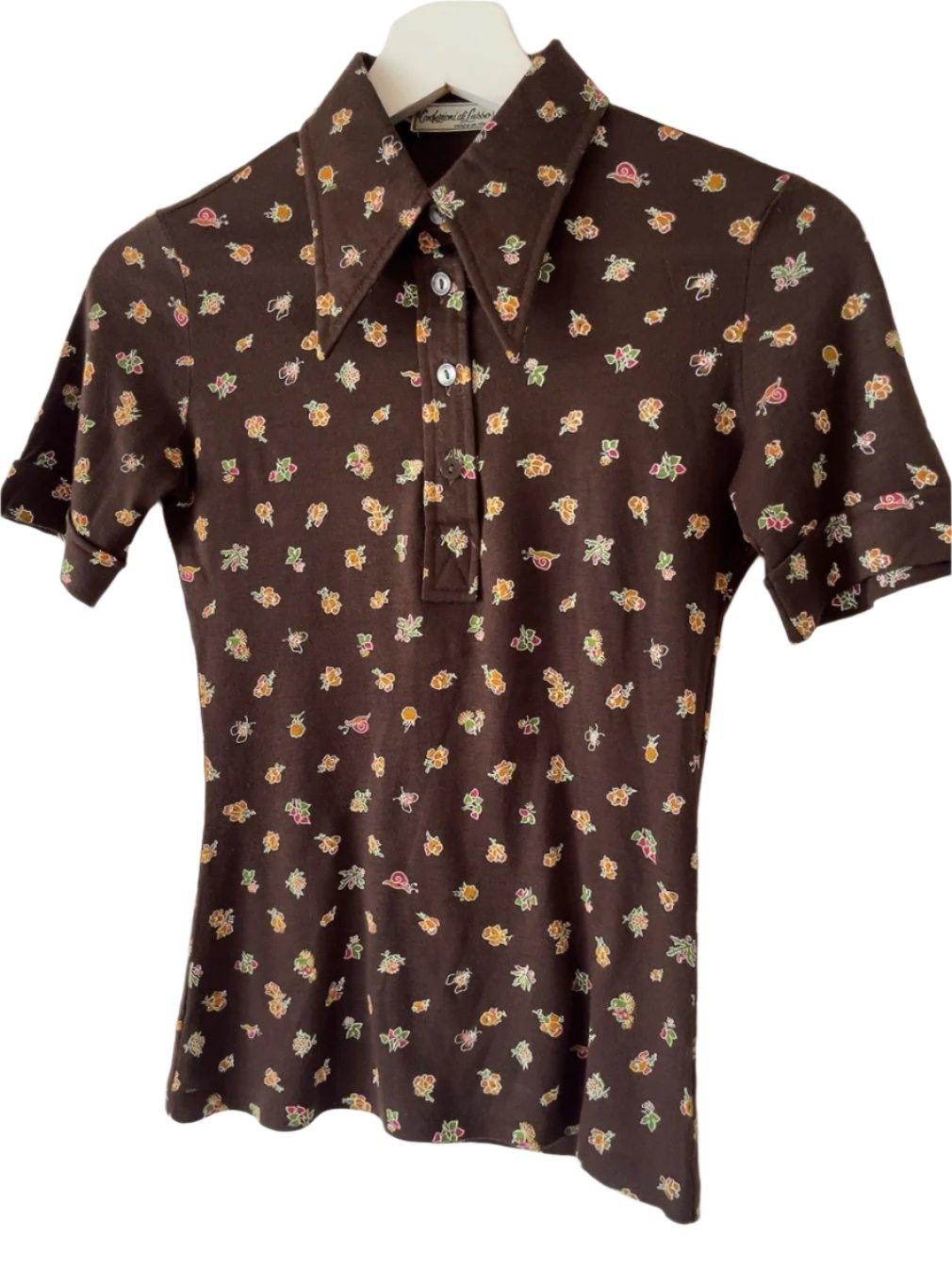70’s made in Italy brown polo shirt