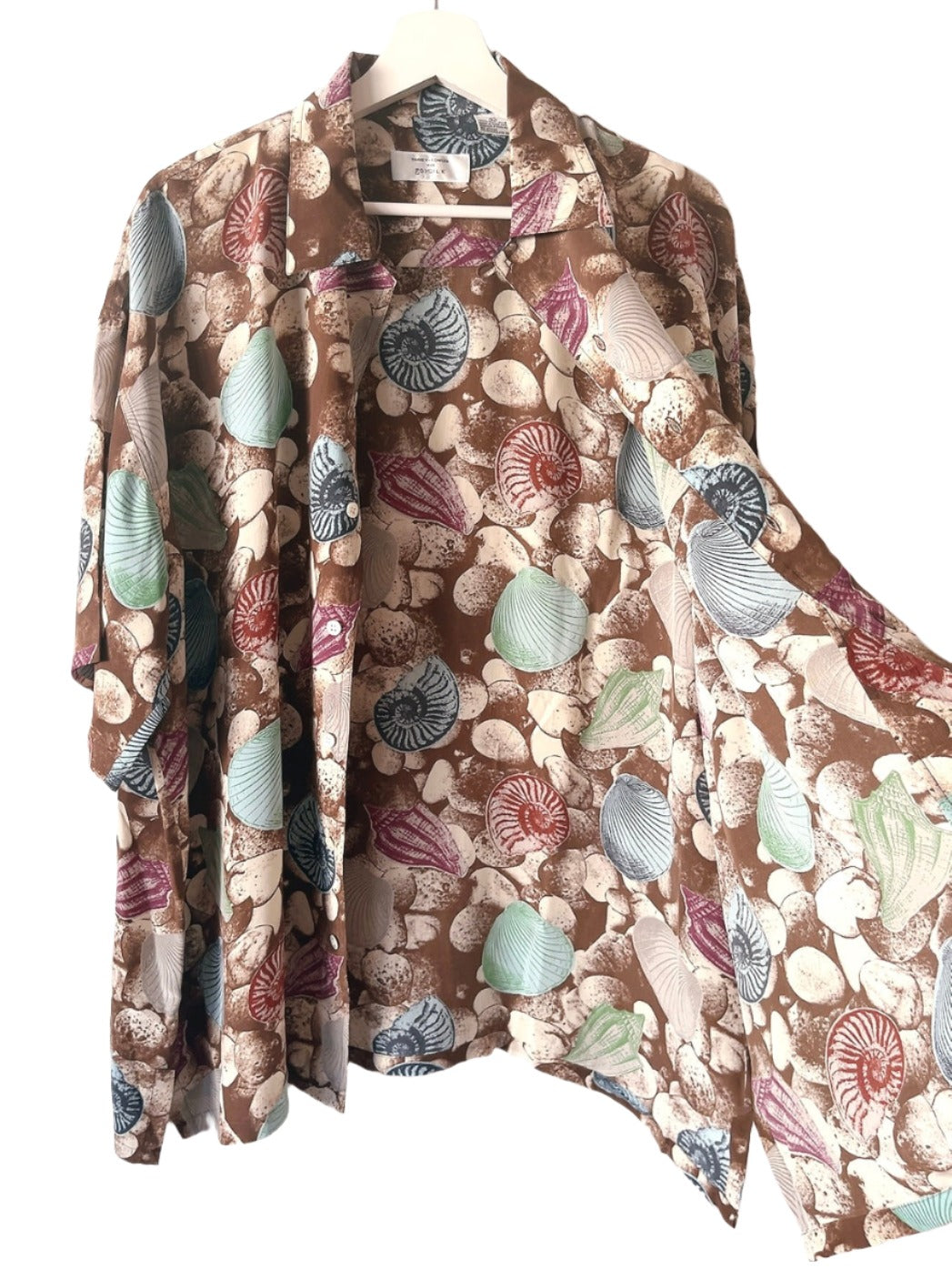 80s vintage shell motif silk shirt