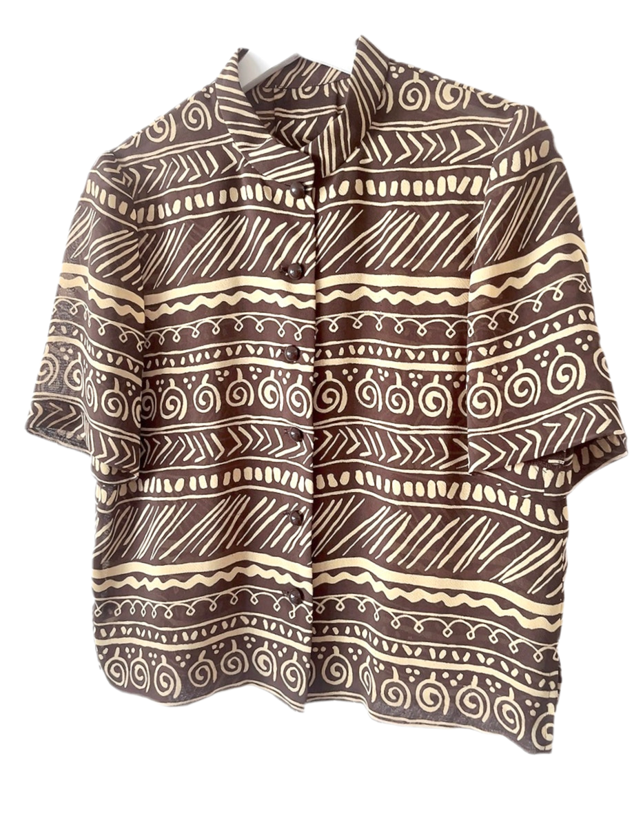 vintage see through pattern shirt
