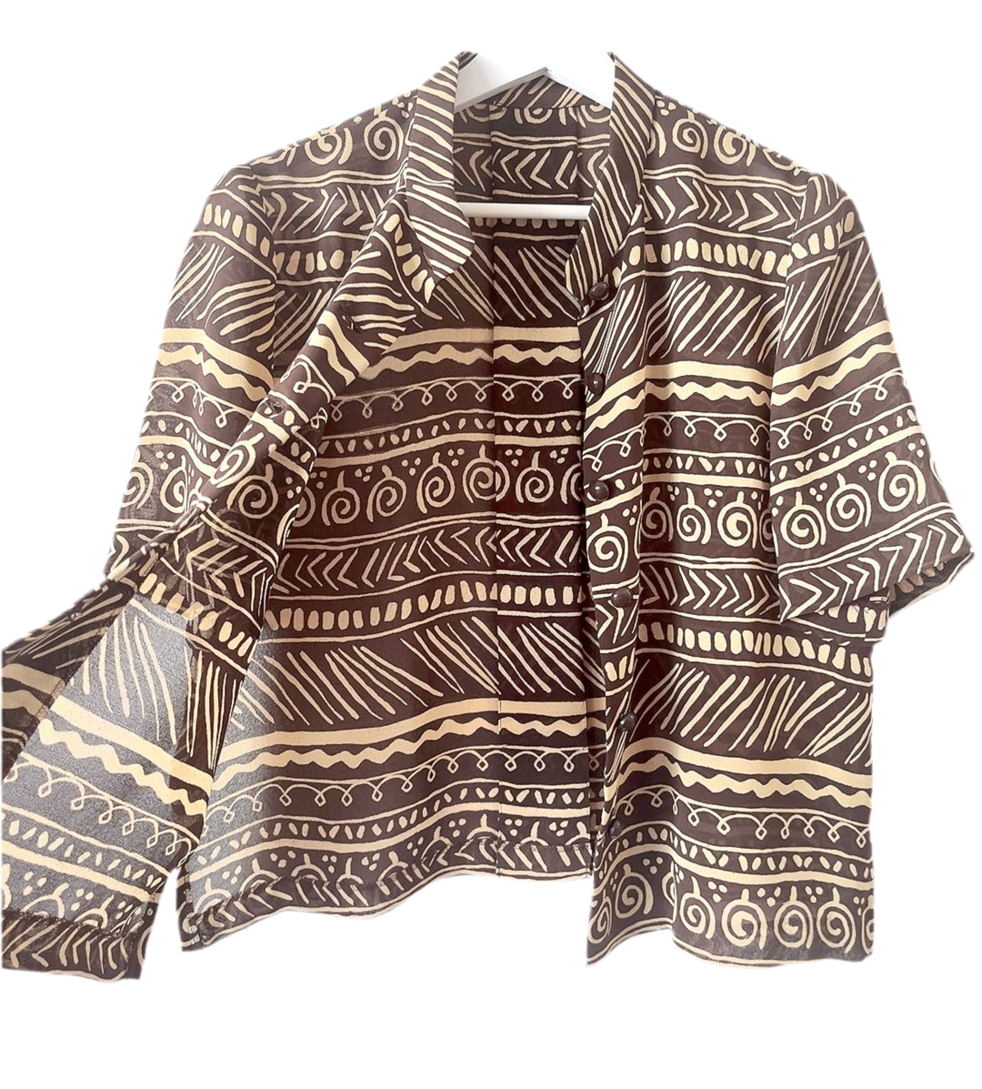 vintage see through pattern shirt