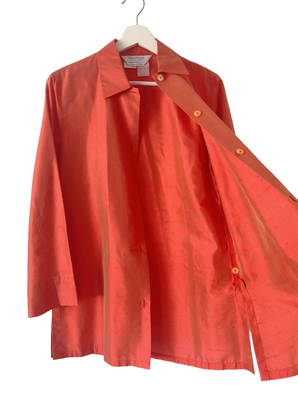 Max mara red silk shirts jacket