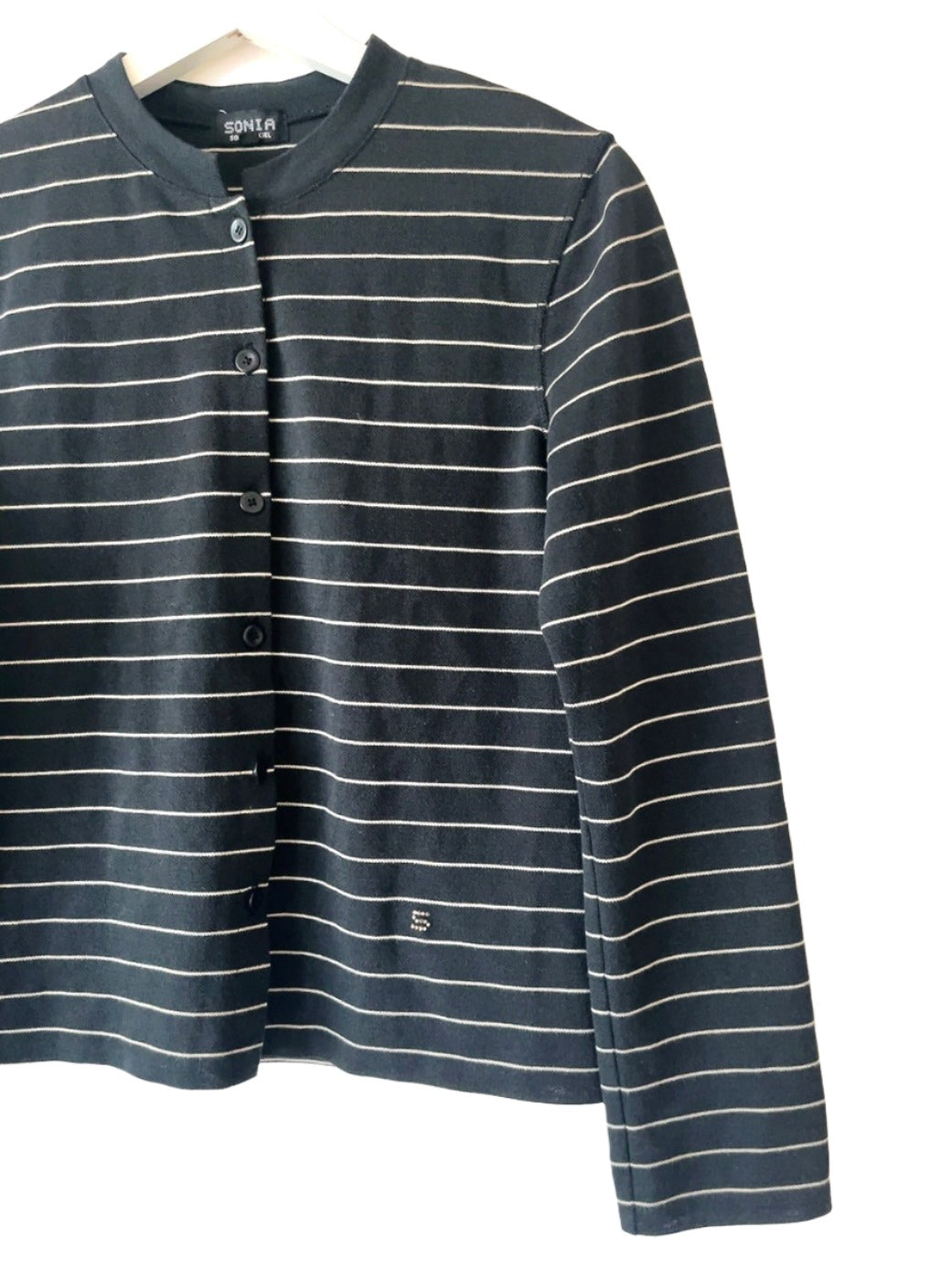 SONIA RYKIEL vintage B&W knit cardigan