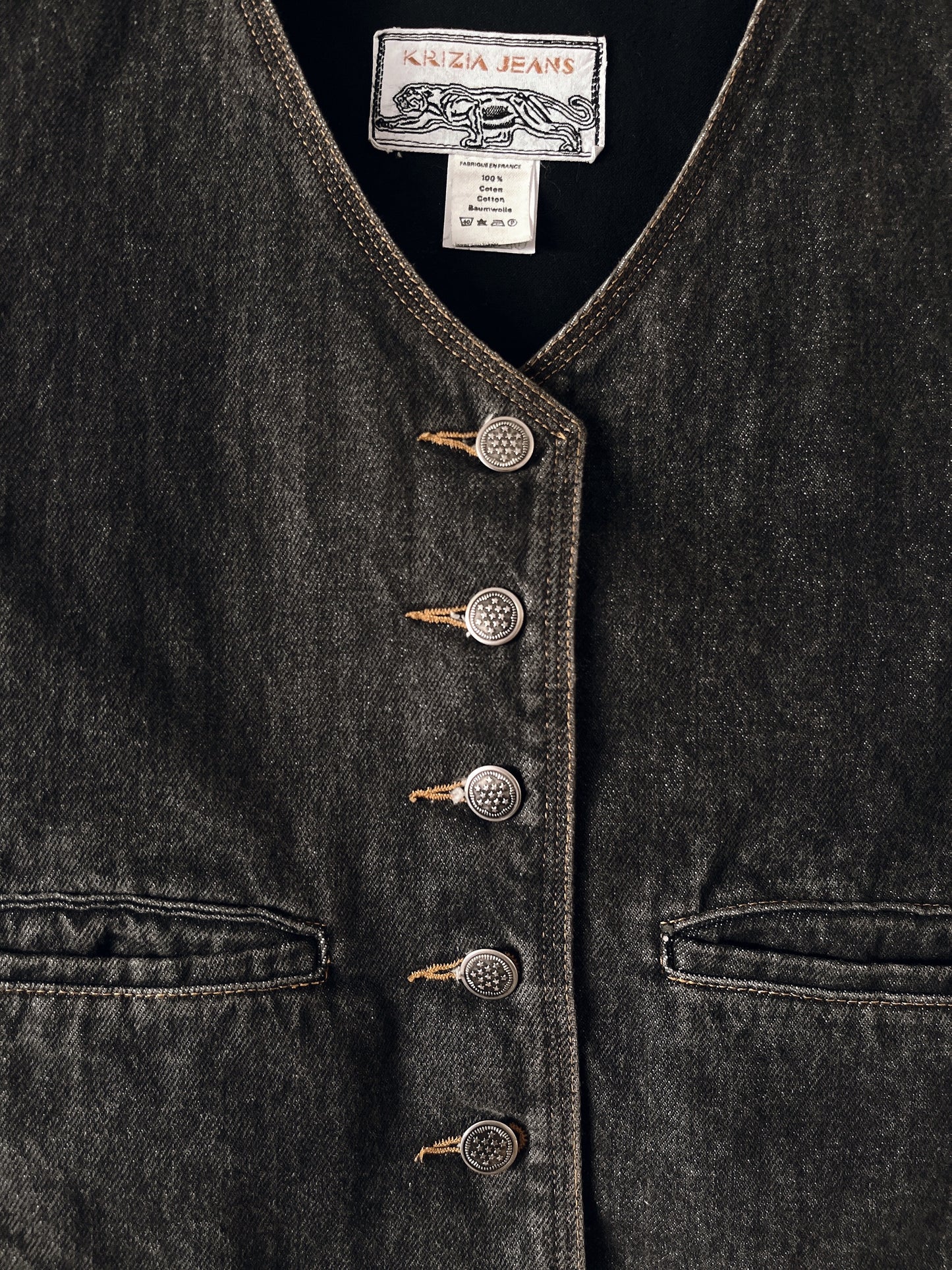 KRIZIA black denim vest