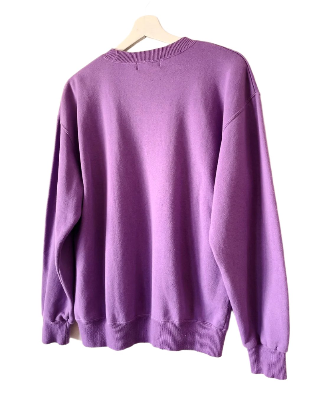 80's vintage logo embroidery purple sweatshirt