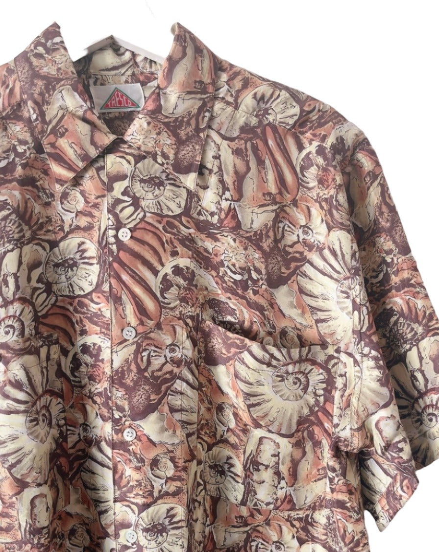 80s vintage shell motif silk shirt