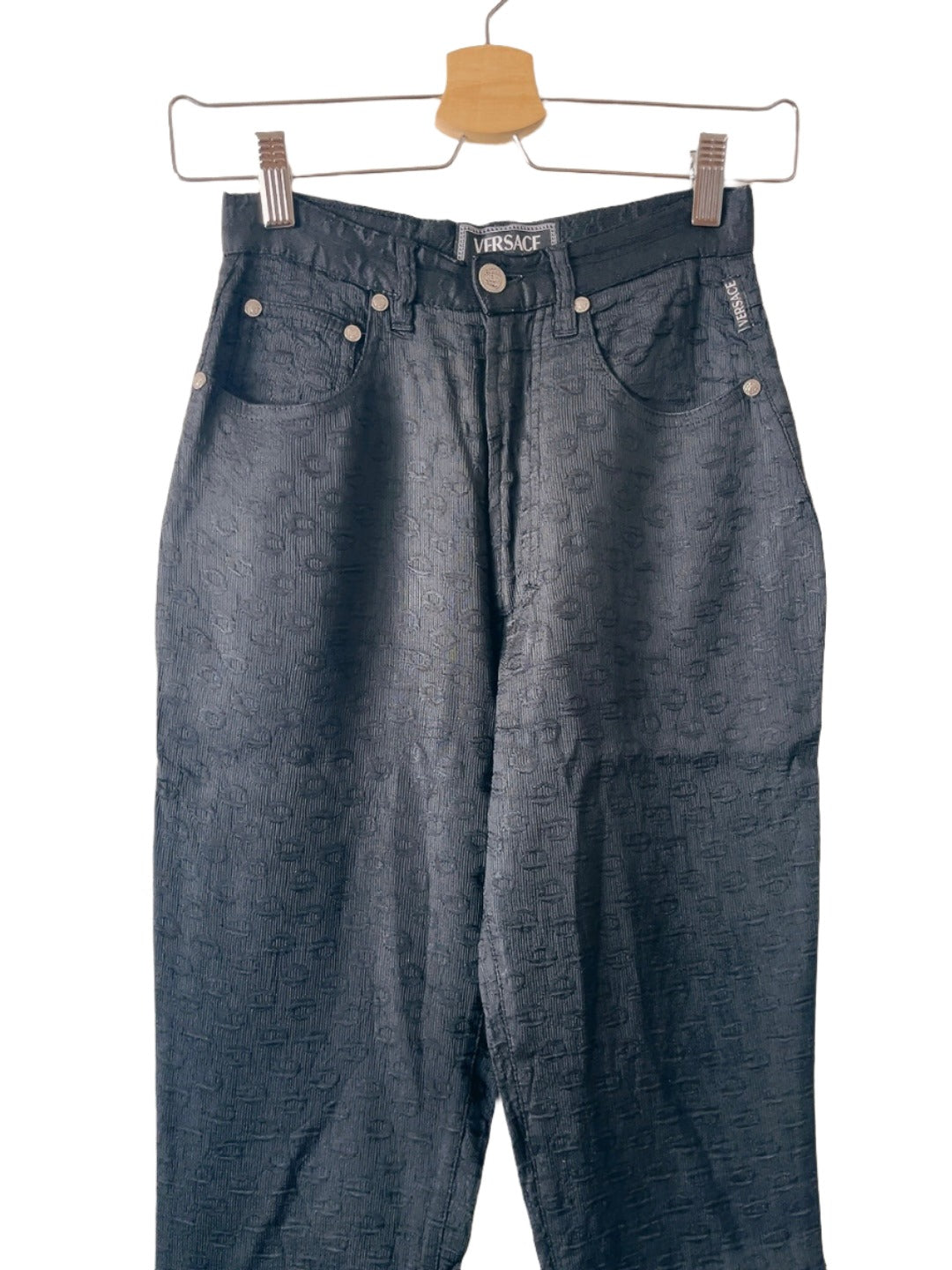 VERSACE - jeans couture vintage high waist black pants