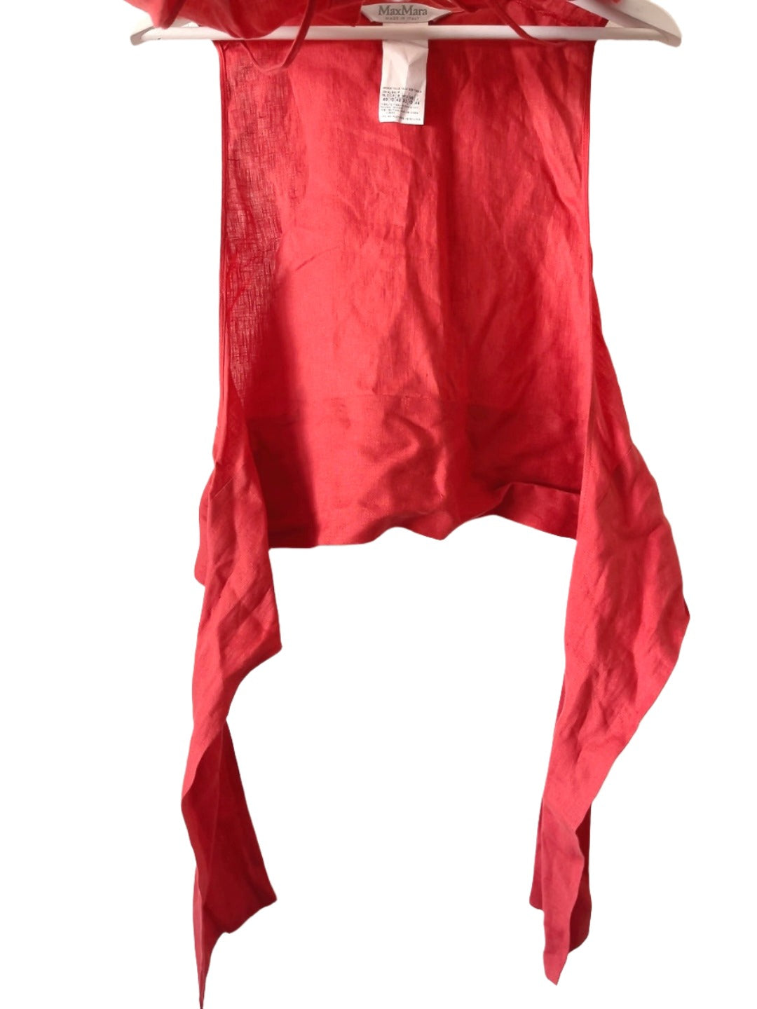 Max Mara vintage red linen sleeve less shirts tank top