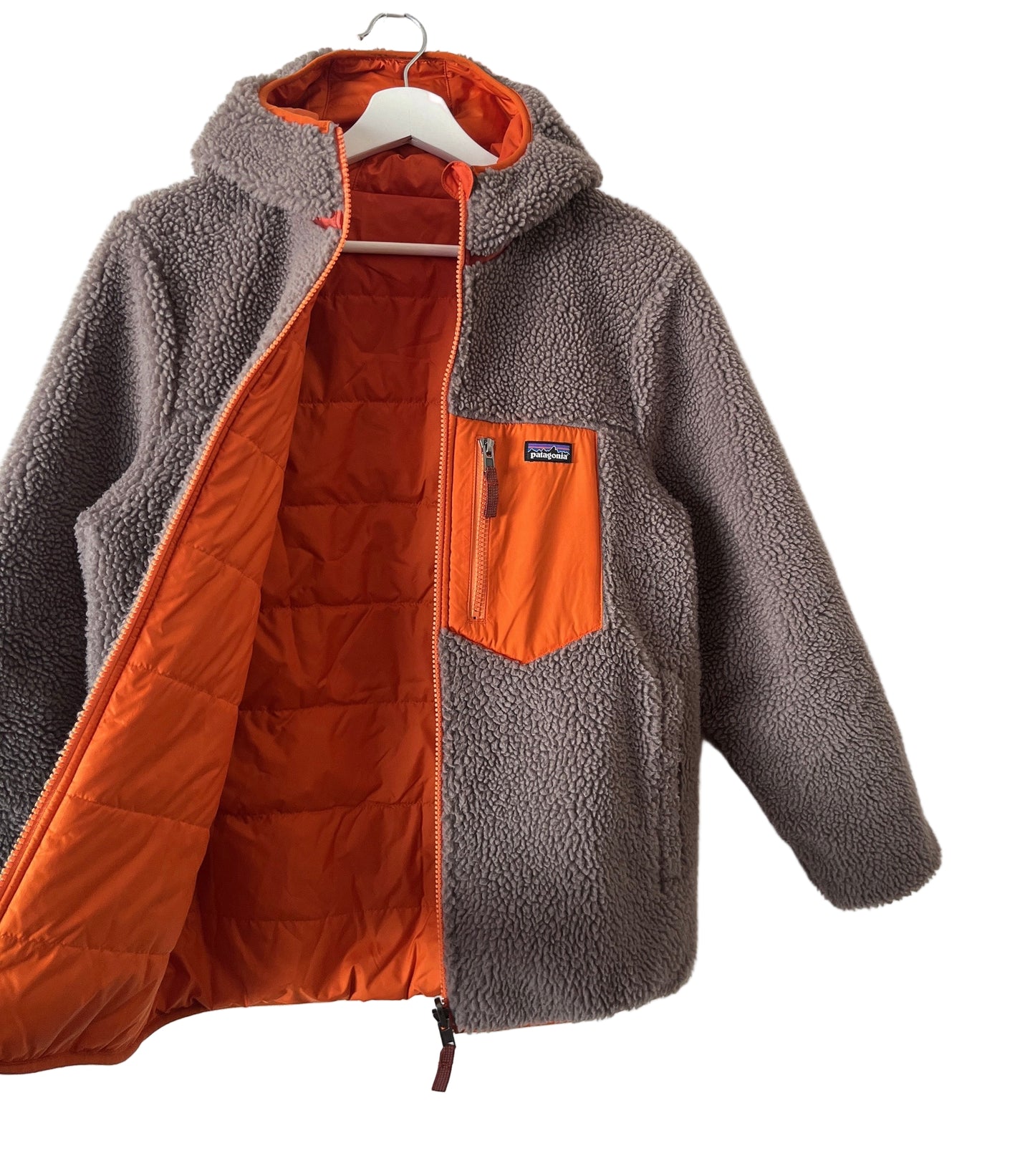 patagonia fleece reversible hoodie jacket