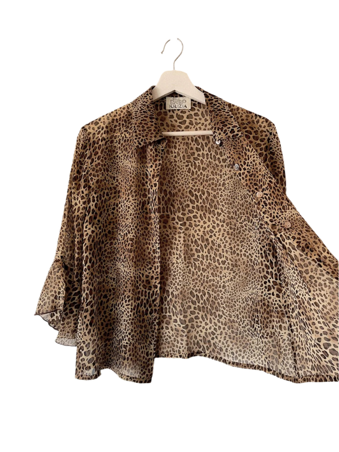 KRIZIA leopard see-though blouse